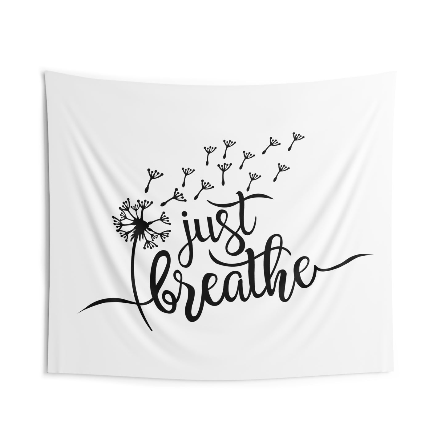 JUST BREATHE PUSTEBLUME • Wandtuch • Wandttepich Schwarz Weiß • Wanddekor in v. Größen bis XXL
