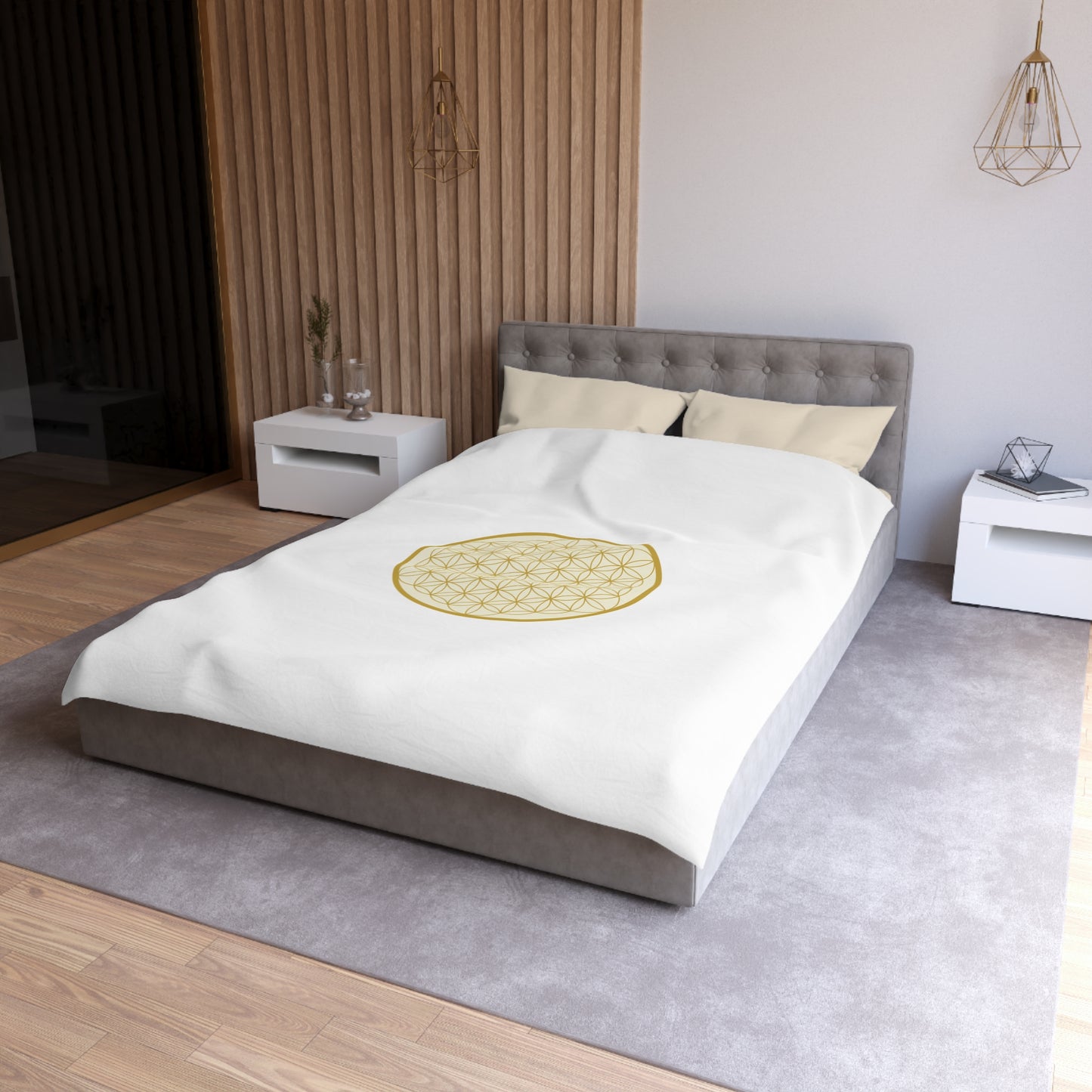 BLUME DES LEBENS SYMBOL • Luxus Fleece Kuschelweich Bettwäsche 200x200 cm &  220x240 cm