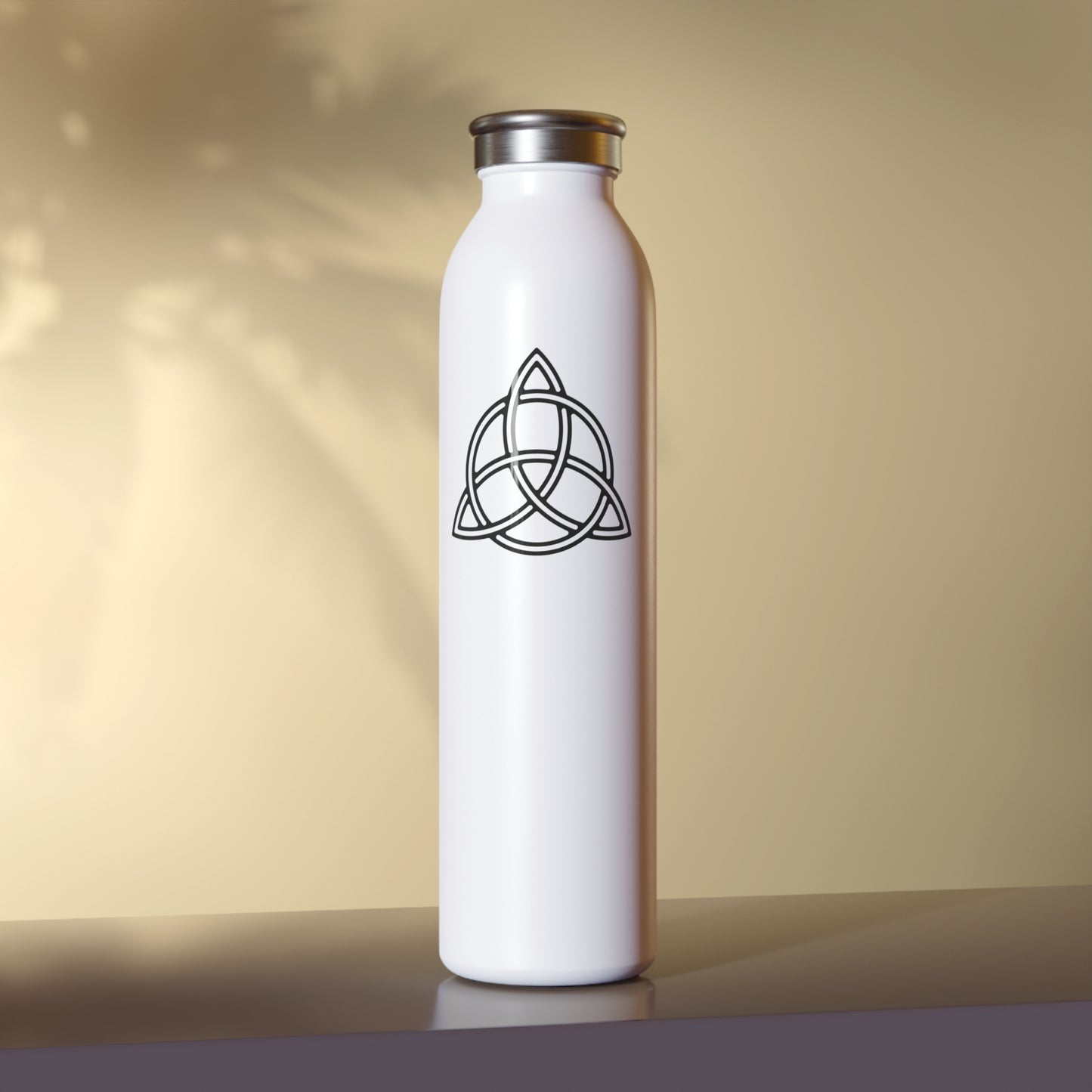 TRIQUETRA KELTISCHER KNOTEN • Nordisches Wikinger Symbol • Edelstahl Thermosflasche SLIM • 600 m