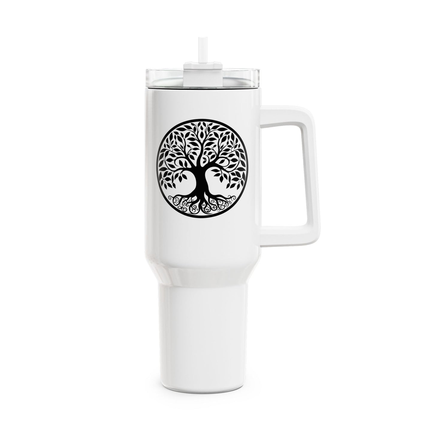 BAUM DES LEBENS BILD SYMBOL • Tumbler mit Henkel & Strohhalm • XXL Reisebecher 1,2L