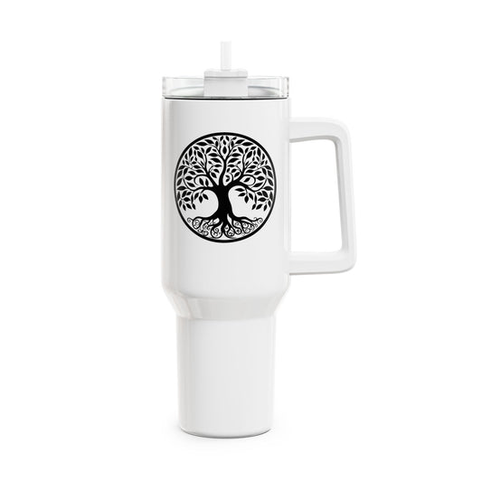 BAUM DES LEBENS BILD SYMBOL • Tumbler mit Henkel & Strohhalm • XXL Reisebecher 1,2L