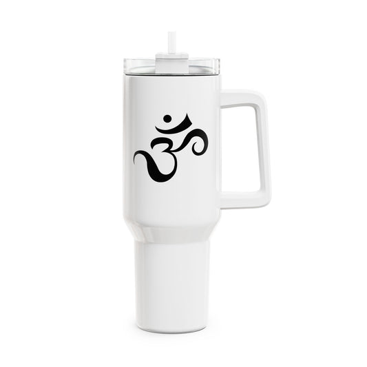 OM OHM ZEICHEN ÄSTHETISCH • Tumbler mit Henkel & Strohhalm • XXL Reisebecher 1,2L - YOGA SANTA