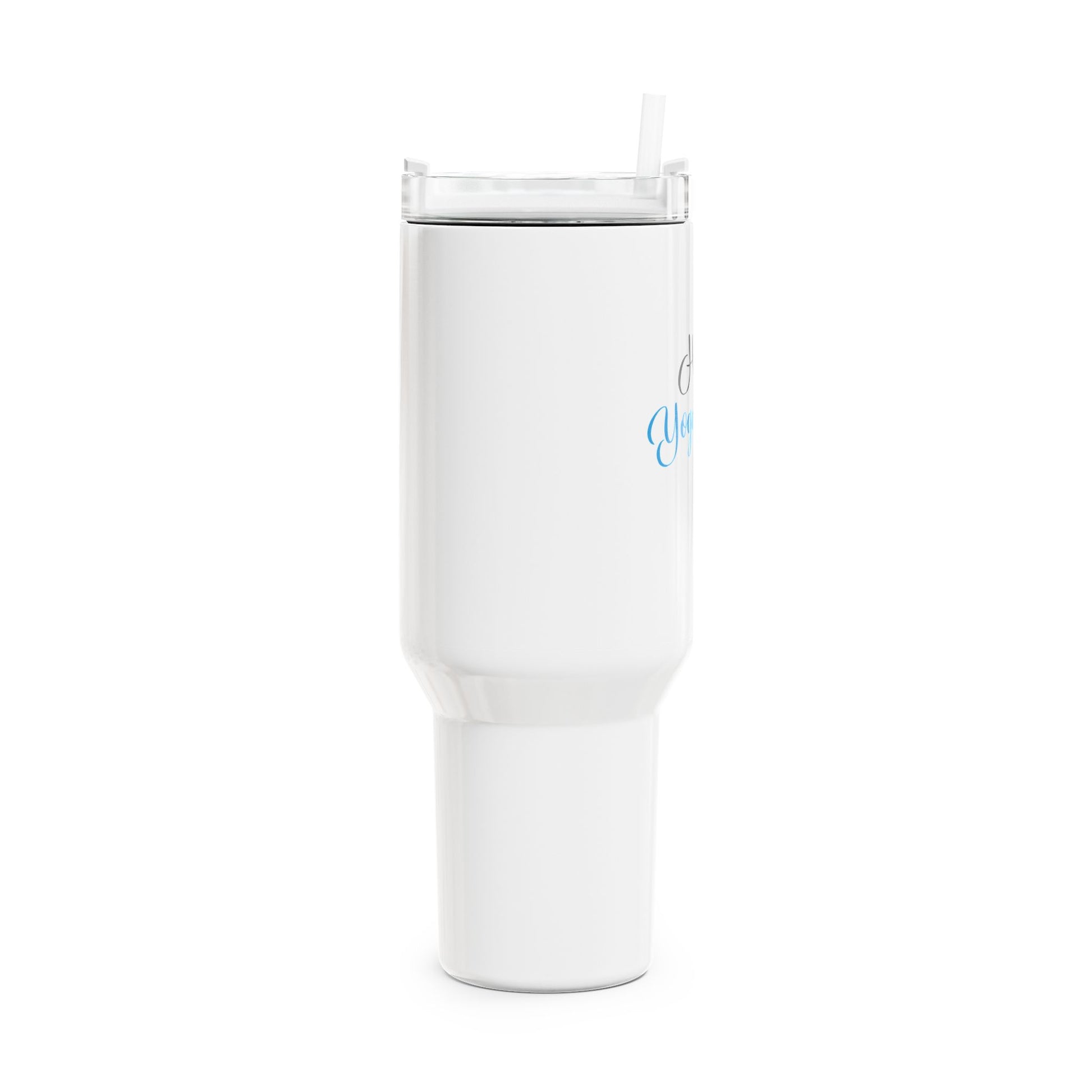 HAPPY YOGA DAY - YOGA BECHER • Tumbler mit Henkel & Strohhalm • XXL Reisebecher 1,2L - YOGA SANTA