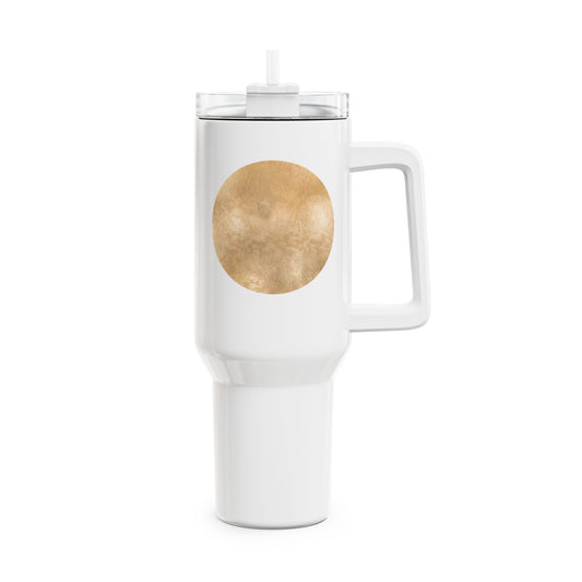 SONNE MOND GOLDOPTIK EDEL LUXURIÖS • Tumbler mit Henkel & Strohhalm • XXL Reisebecher 1,2L