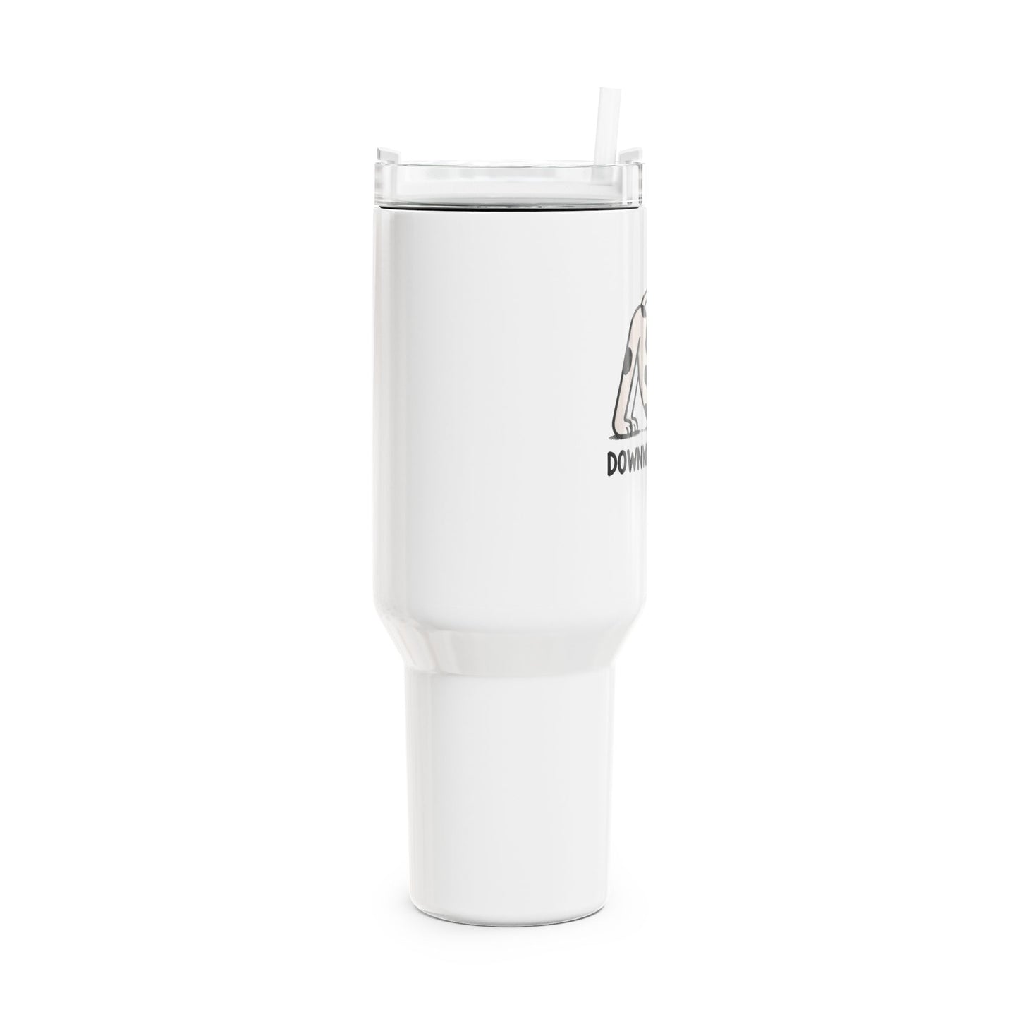 DOWNWARD HUMAN HUNDE YOGA LUSTIGER SPRUCH • Tumbler mit Henkel & Strohhalm • XXL Reisebecher 1,2L - YOGA SANTA