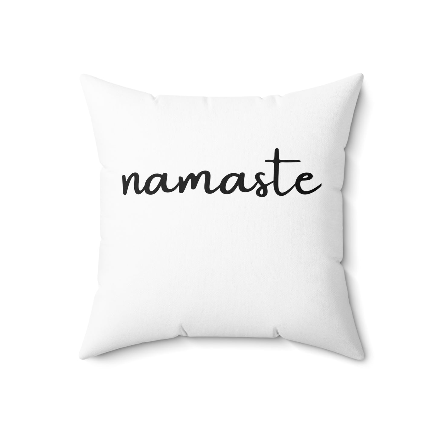 NAMASTE SPRUCH KISSEN • Deko Kissen mit Reißverschluss Quadratisch Weiss