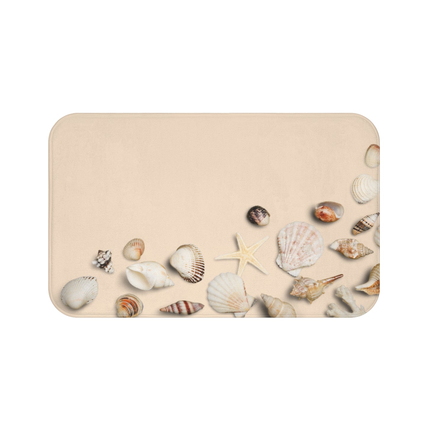 MUSCHELN AM SANDSTRAND • Badvorleger / Fussmatte / Badteppich EXTRA Weich • 43 x 61 cm & 53 x 86 cm