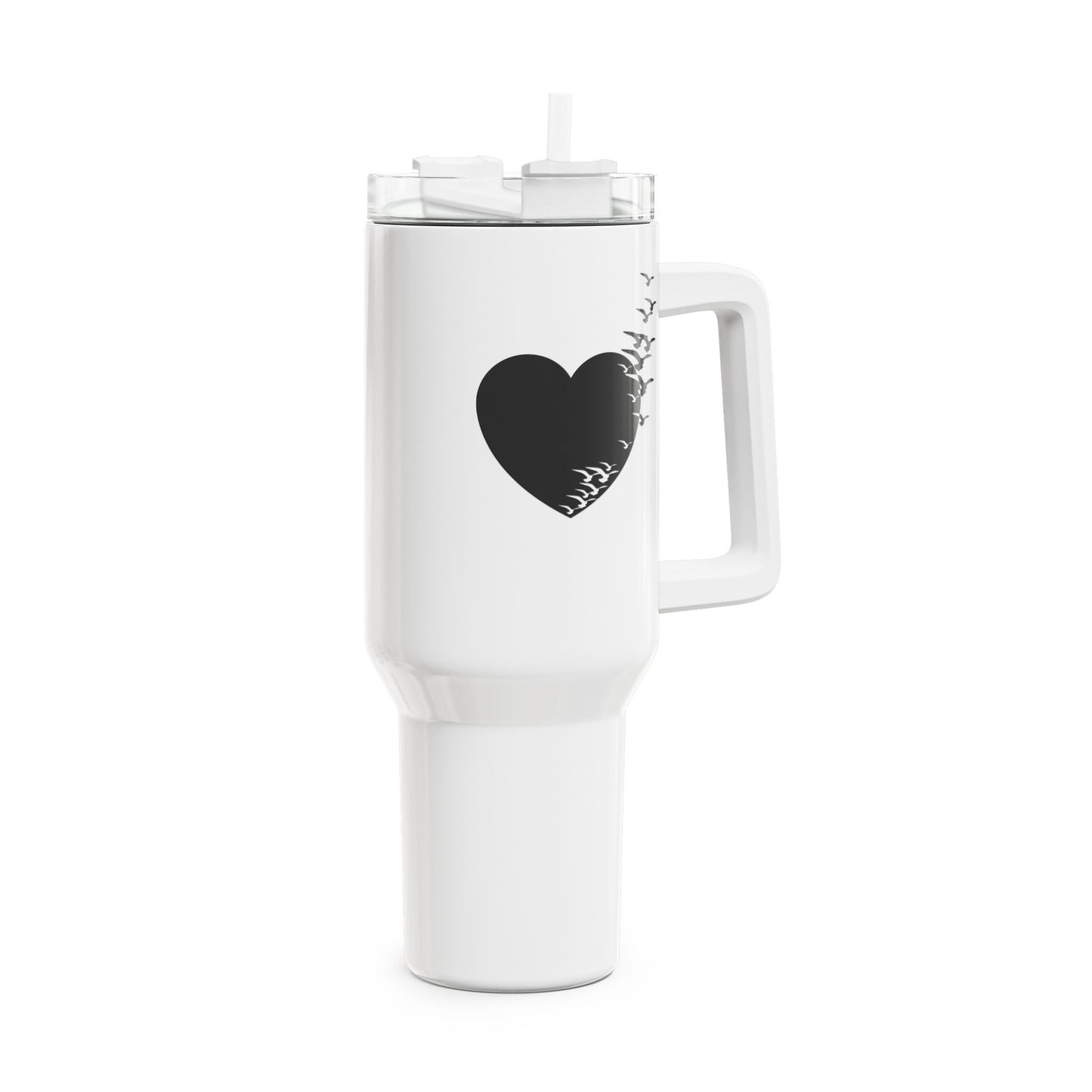HERZ MIT VÖGELN - Tumbler, 40oz  • Liebesbeweis Geschenk, LOVE Liebesbotschaft