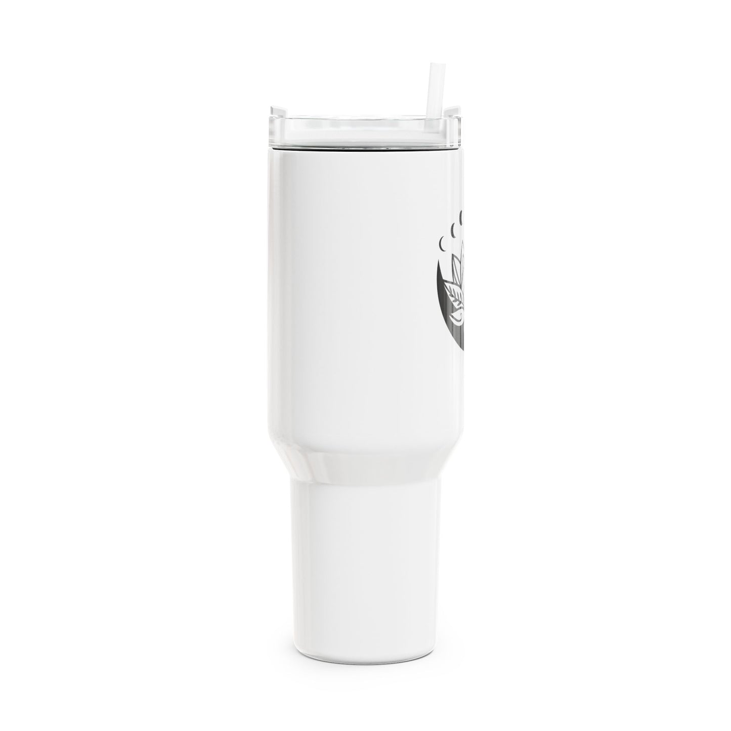 MONDPHASEN LOTUSBLÜTE IN MONDSICHEL SPIRITUELL • Tumbler mit Henkel & Strohhalm • XXL Reisebecher 1,2L - YOGA SANTA