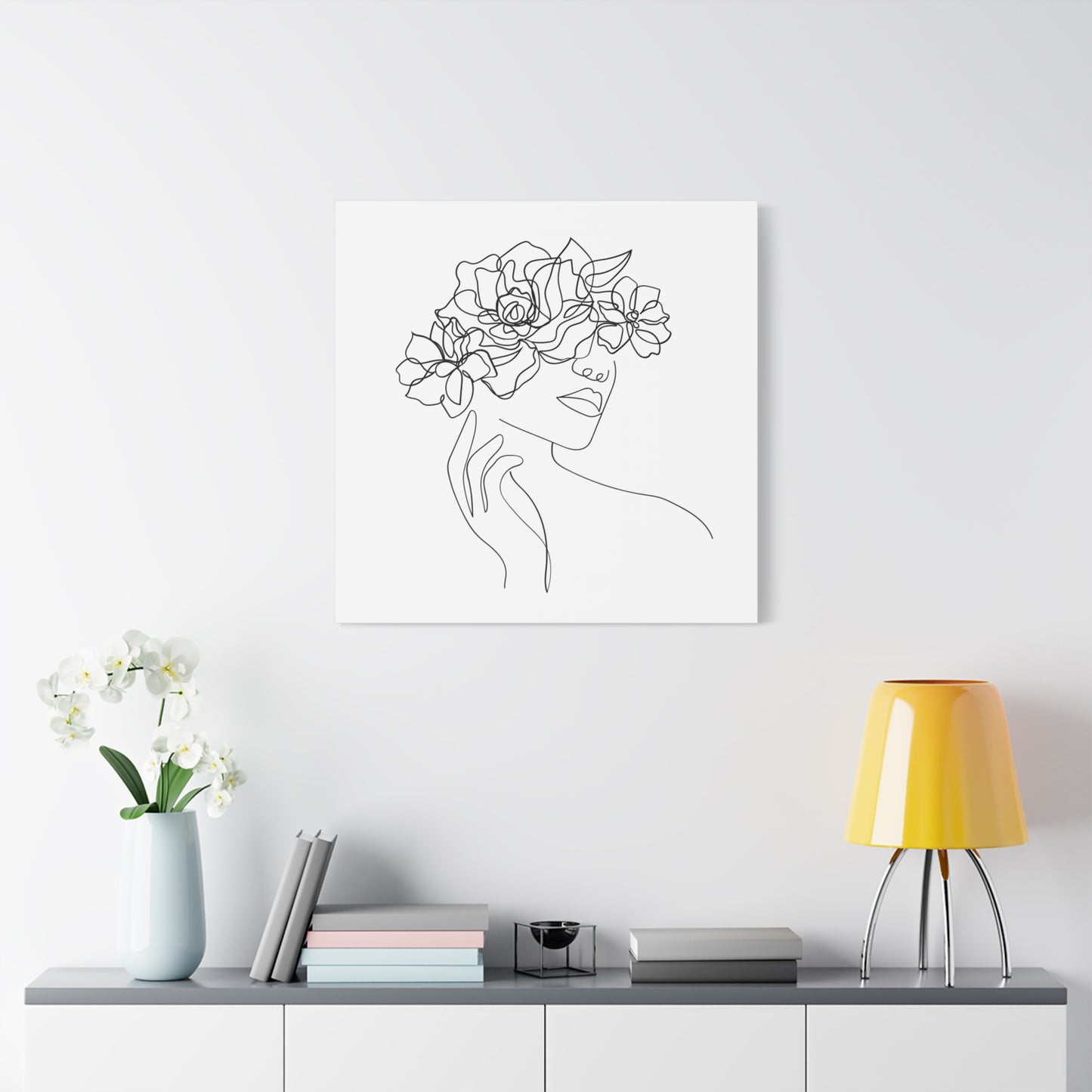 Deko Leinwand Weiss auf Holzrahmen gespannt - Kiefernholz , 1.25" Mit dekorativem Kunstdruck Bild