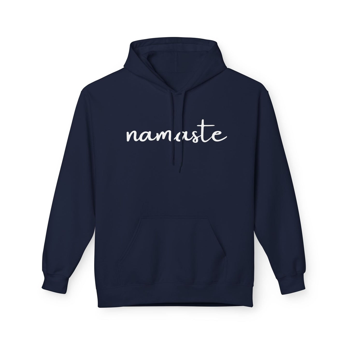 NAMASTE YOGA SCHRIFTZUG YOGI SPRUCH MINIMALISTISCHES DESIGN • Fleece Hoodie für Damen & Herren • Baumwolle 🌿