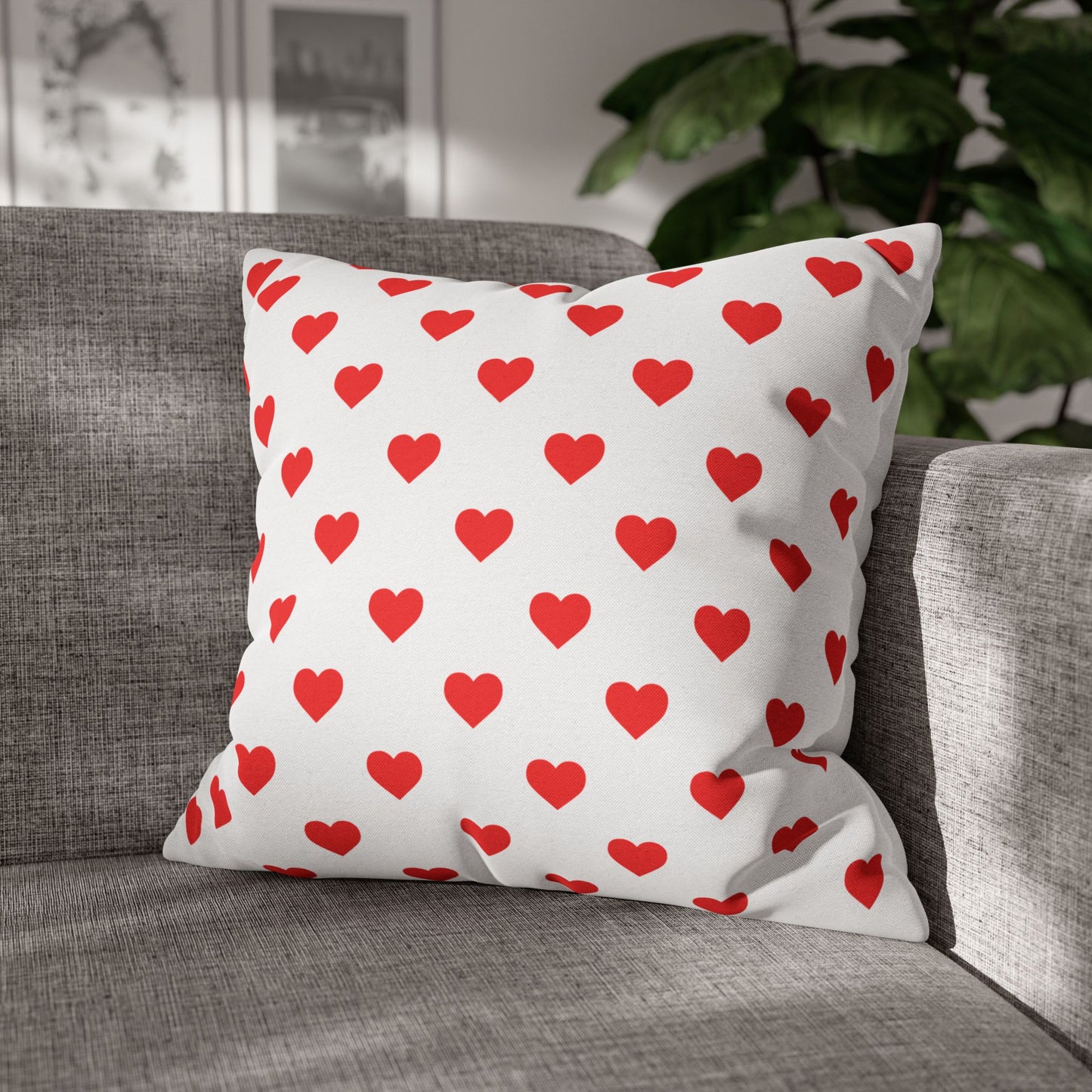 HERZ LOVE LIEBE • Deko Kissenbezug mit Reißverschluss Quadratisch Bunt