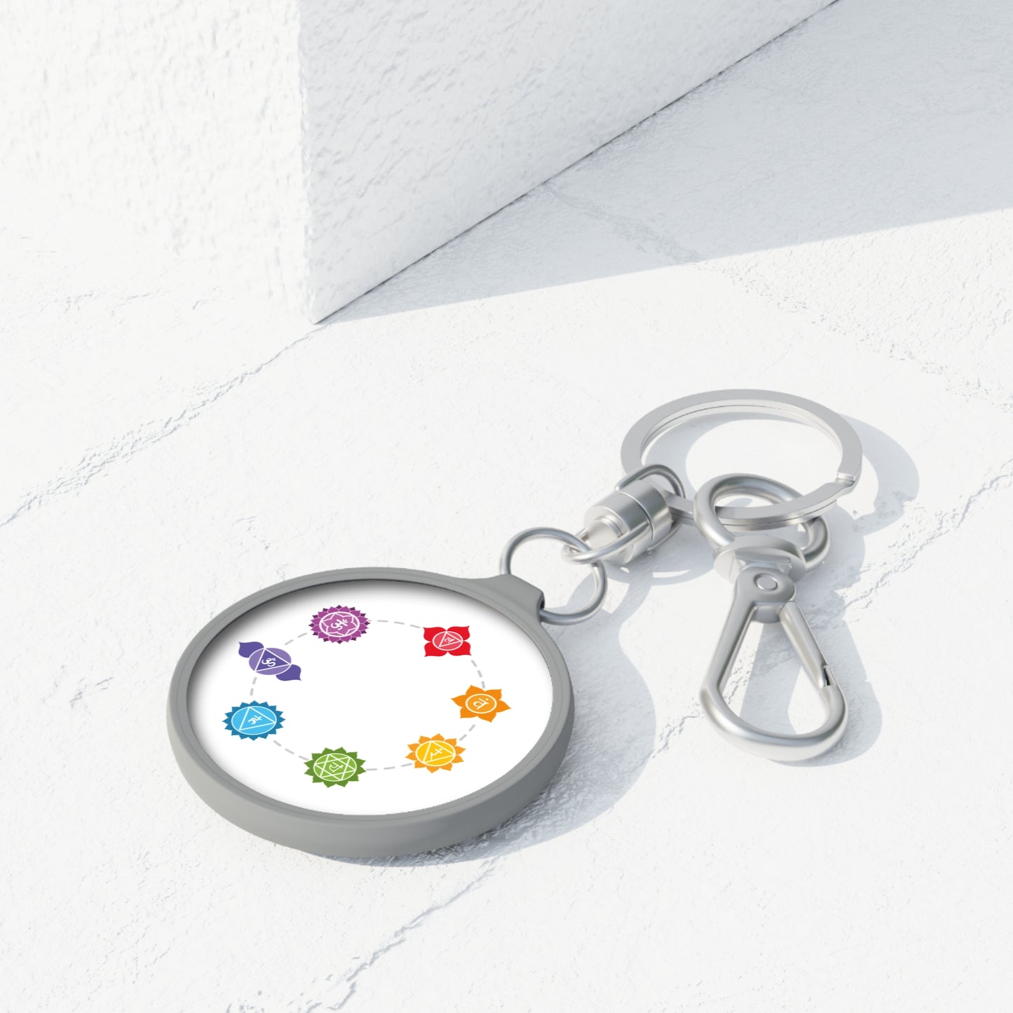 CHAKREN 7 CHAKRA MEDITATION • Edler Luxus Schlüsselanhänger mit Karabiner für Frauen & Männer
