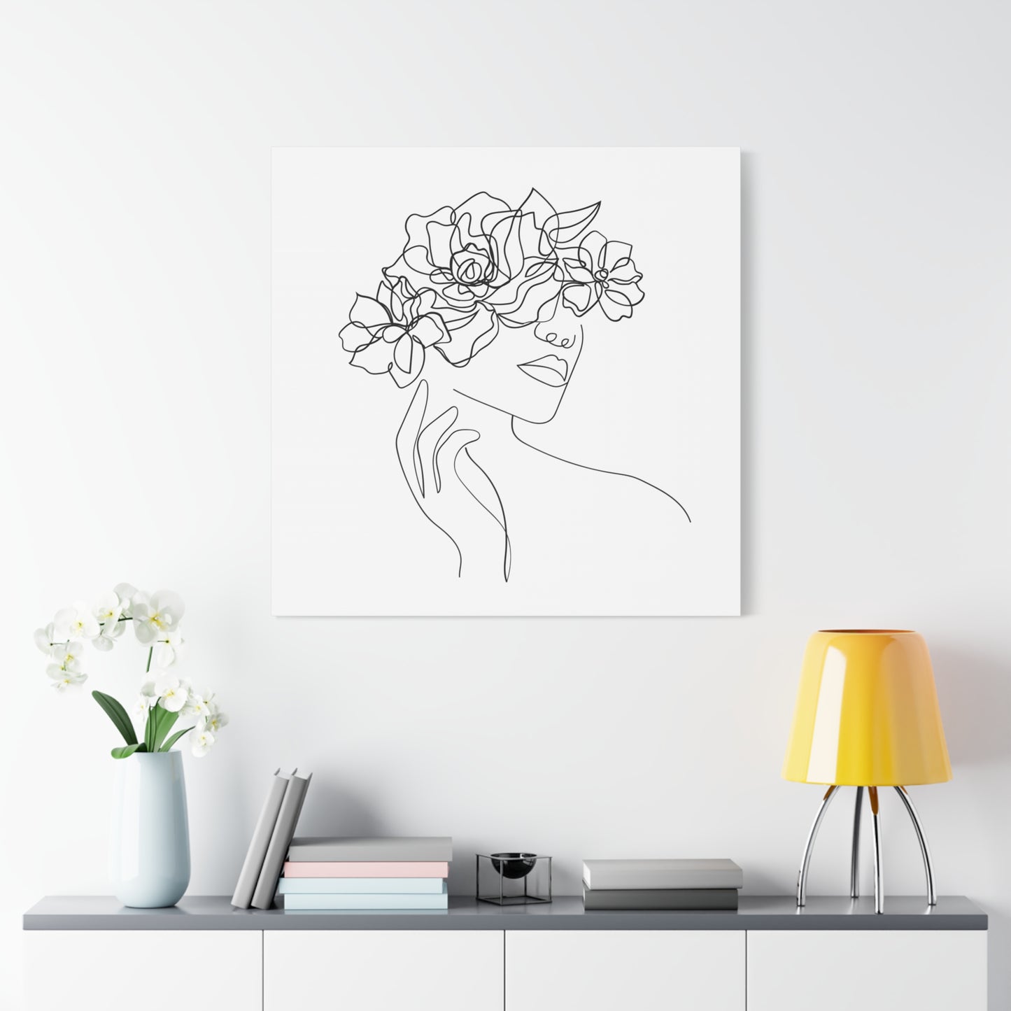 Deko Leinwand Weiss auf Holzrahmen gespannt - Kiefernholz , 1.25" Mit dekorativem Kunstdruck Bild