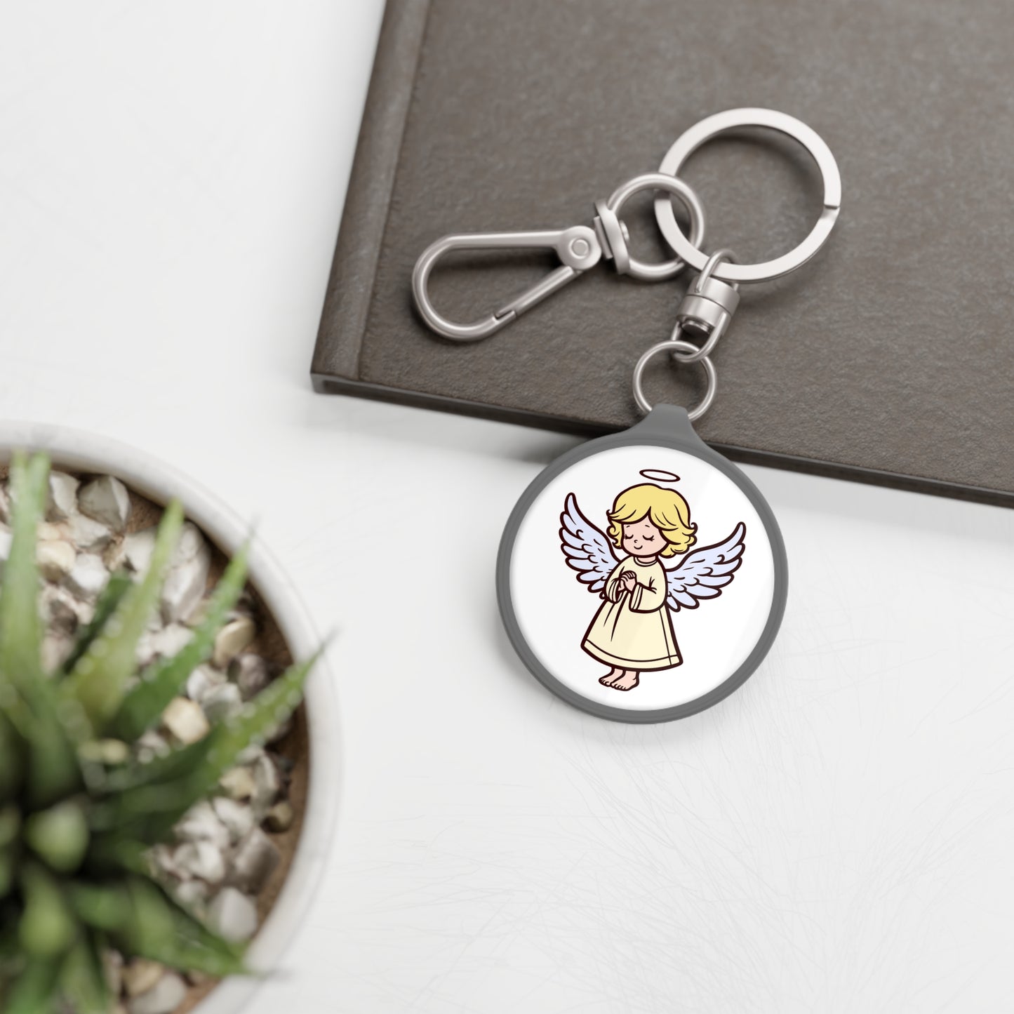 SCHUTZENGEL BEWACHER TALISMAN • Edler Luxus Schlüsselanhänger mit Karabiner für Frauen & Männer