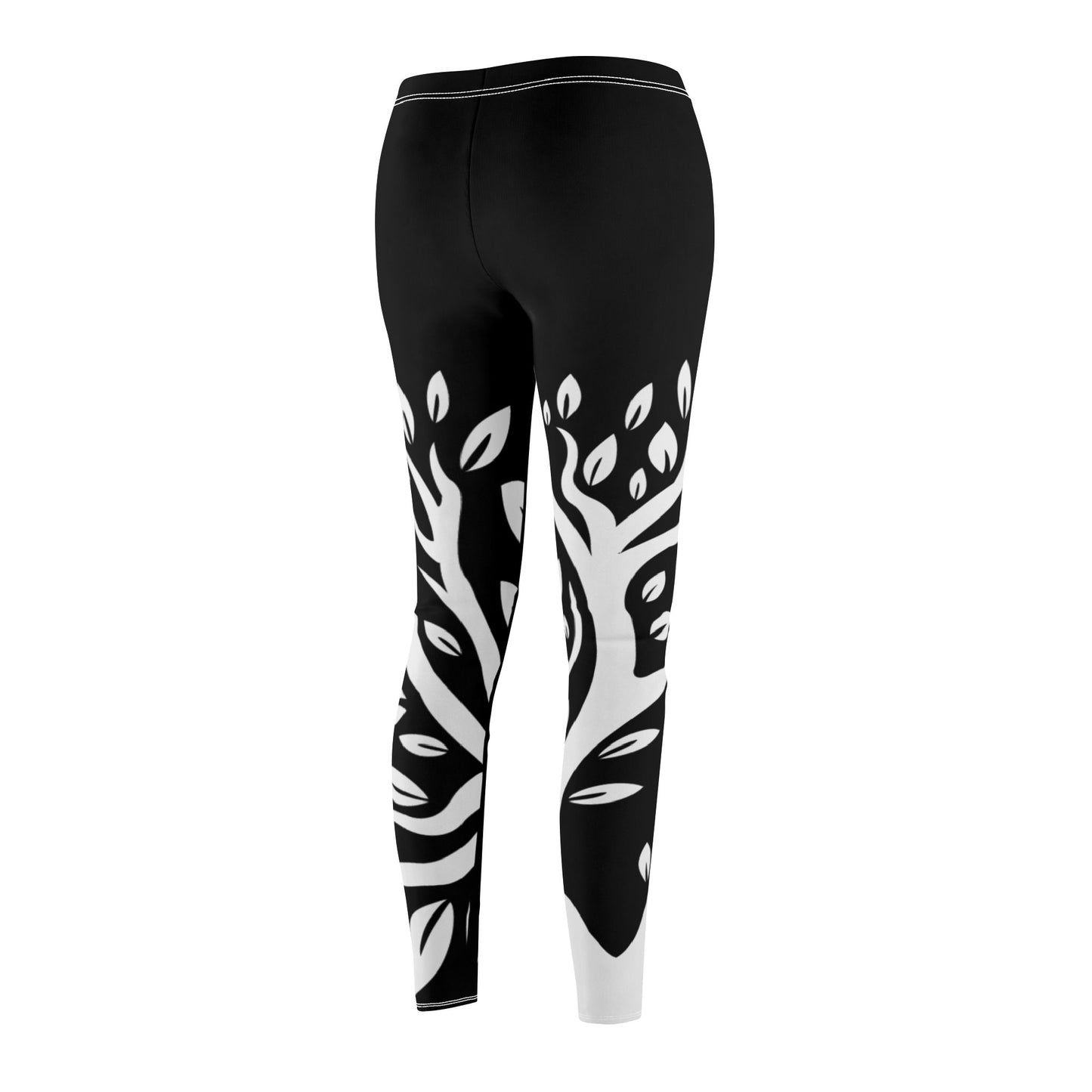 BAUM DES LEBENS • Olivenbaum Pflanzenblätter Naturmotiv • Damen Leggins Schwarz • Beste Leggings für Sport & Freizeit