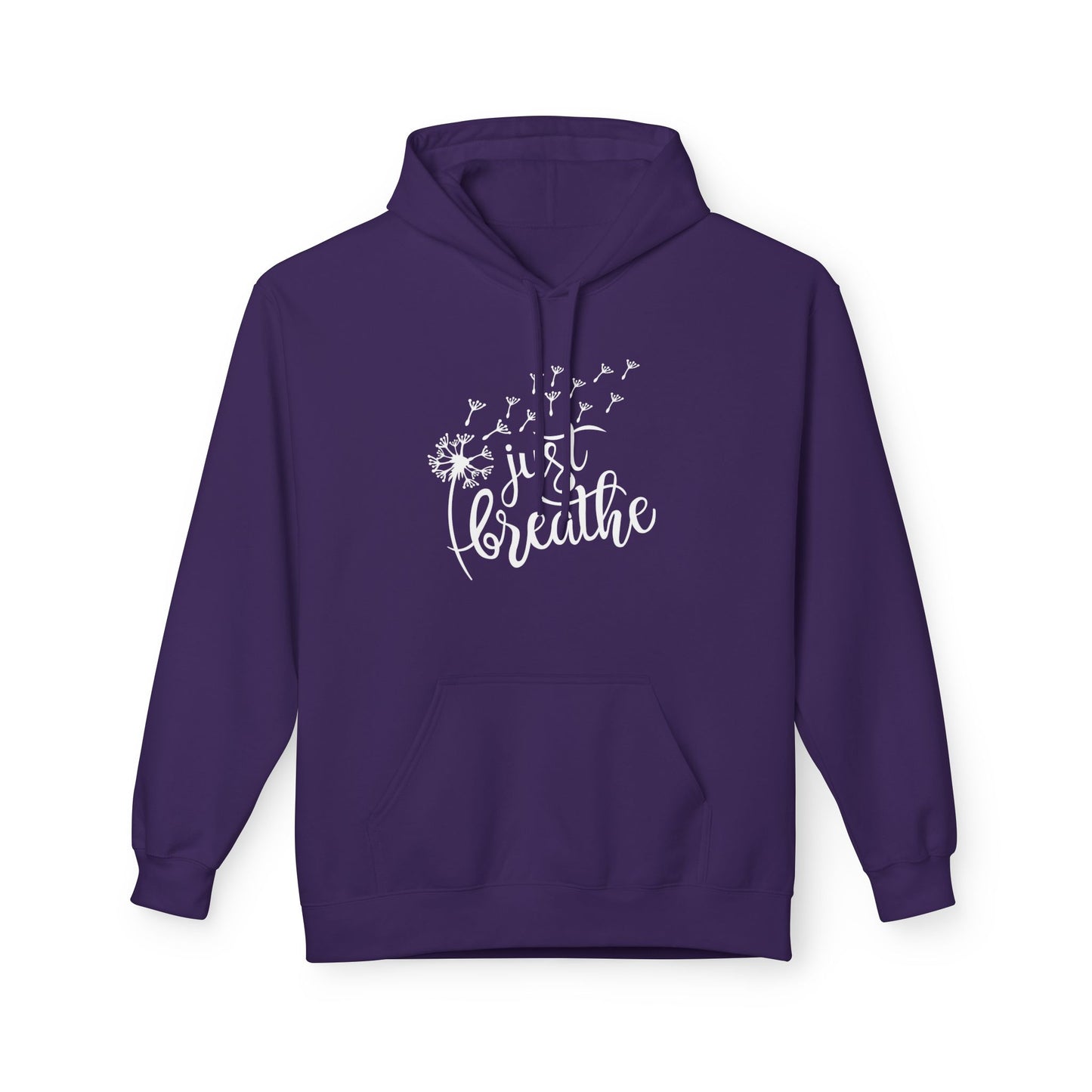 JUST BREATHE • Yoga Spruch Pusteblumenmotiv Fitness Kuschelweicher Hoodie für Damen & Herren • Baumwolle 🌿