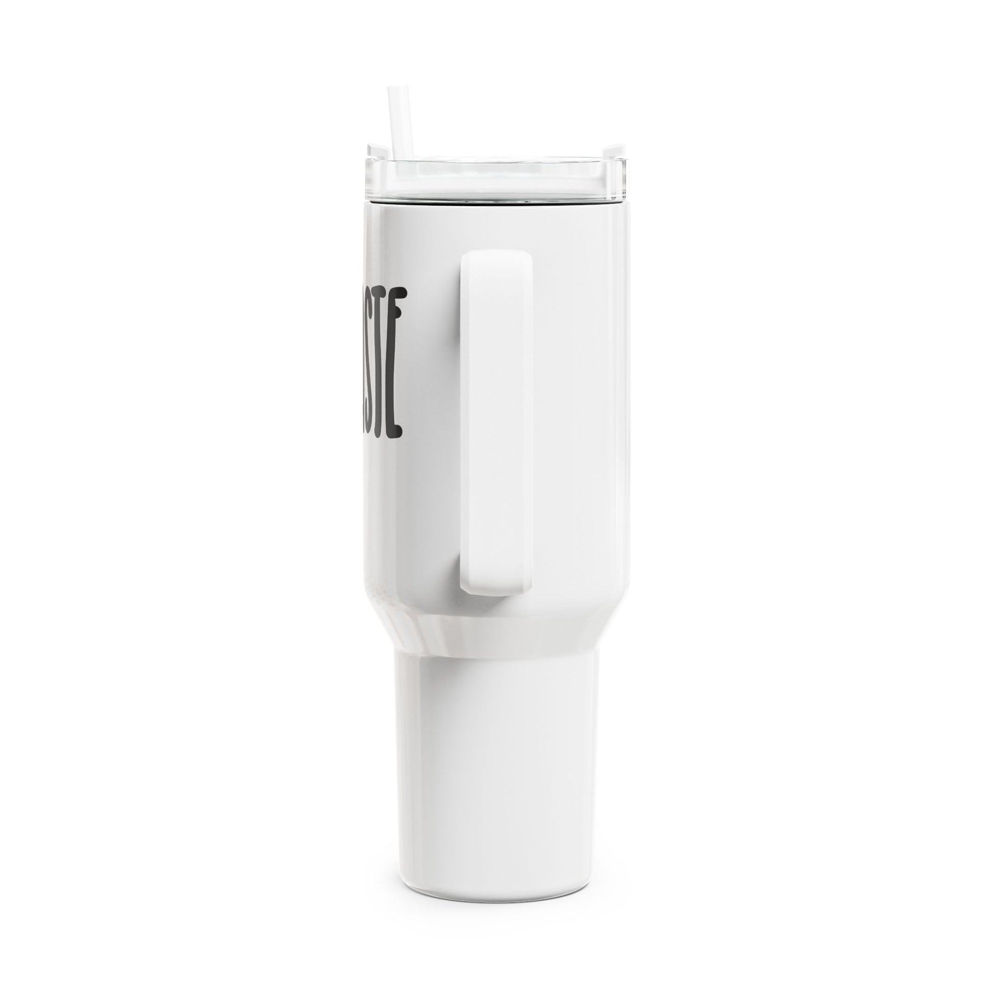 NAMASTE SPRUCH YOGA NIEDLICH • Tumbler mit Henkel & Strohhalm • XXL Reisebecher 1,2L - YOGA SANTA
