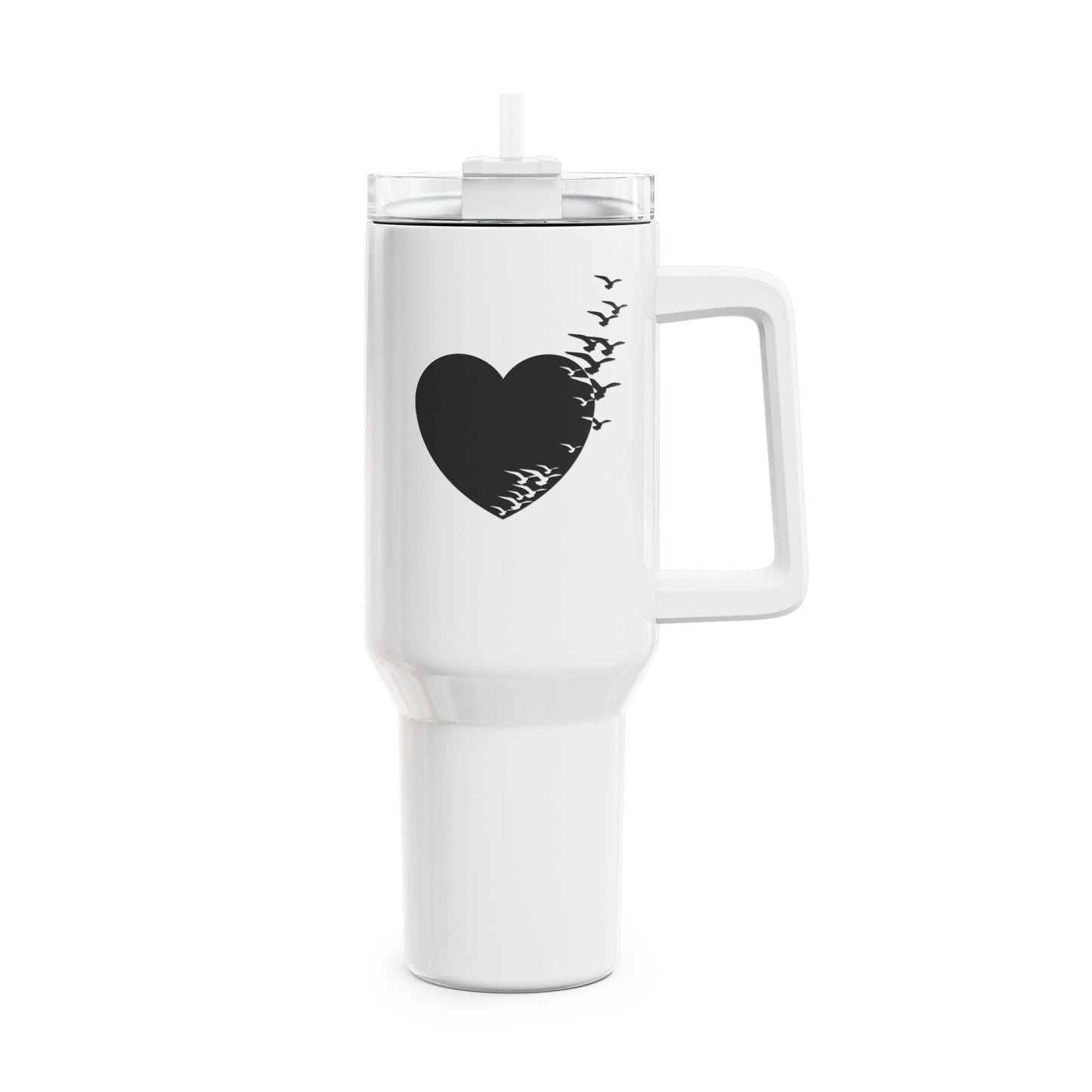 HERZ MIT VÖGELN - Tumbler, 40oz  • Liebesbeweis Geschenk, LOVE Liebesbotschaft
