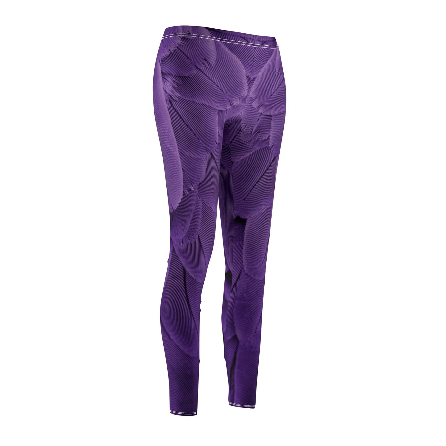 LILA VOGELFEDERN ANIMAL PRINT • Extravagant Außergewöhnlich • Damen Leggins Bunt • Beste Leggings für Sport & Freizeit