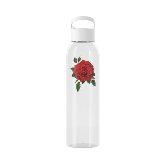 ROSE ROT • ÄSTHETISCHES BLUMENMOTIV • Wasserflasche Sky 650 ml