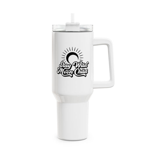 STAY WILD MOON CHILD - SPRUCH SONNE MOND MOTIV • Tumbler mit Henkel & Strohhalm • XXL Reisebecher 1,2L - YOGA SANTA