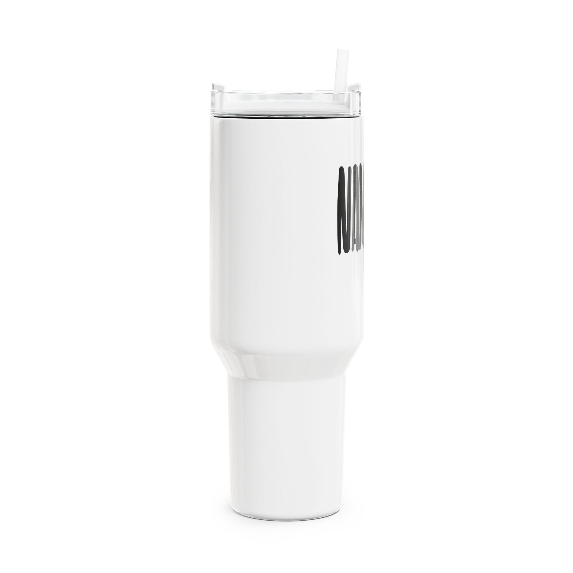 NAMASTE SPRUCH YOGA NIEDLICH • Tumbler mit Henkel & Strohhalm • XXL Reisebecher 1,2L - YOGA SANTA