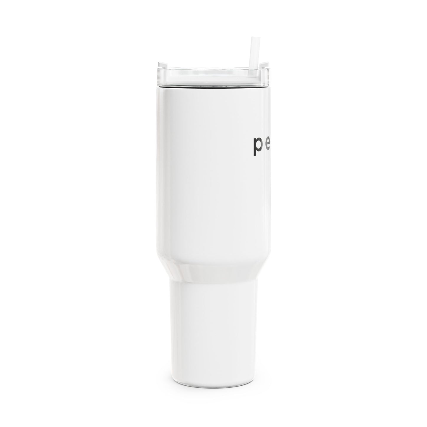 PEACE SCHRIFTZUG FIREDENSBOTSCHAFT • Tumbler mit Henkel & Strohhalm • XXL Reisebecher 1,2L - YOGA SANTA