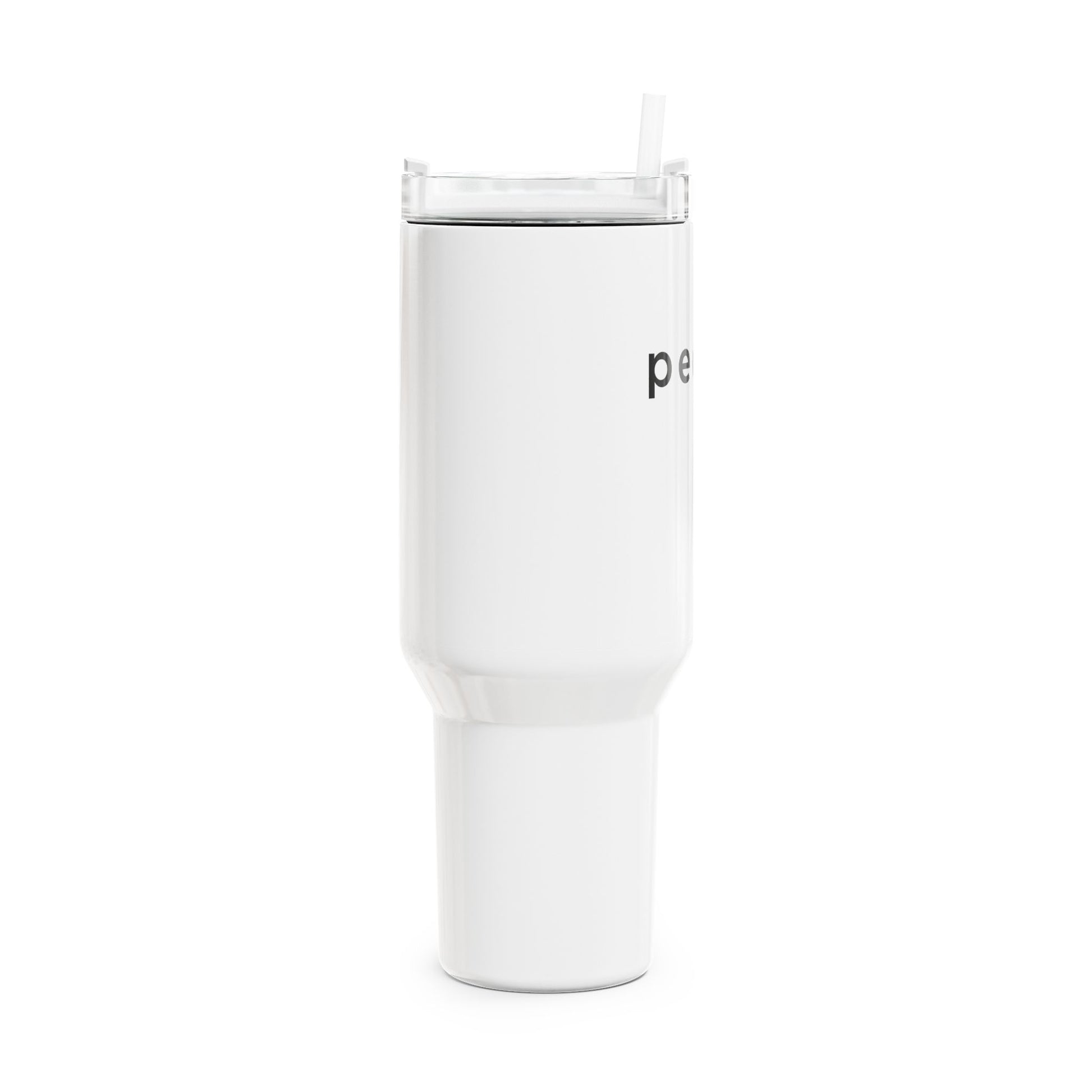 PEACE SCHRIFTZUG FIREDENSBOTSCHAFT • Tumbler mit Henkel & Strohhalm • XXL Reisebecher 1,2L - YOGA SANTA