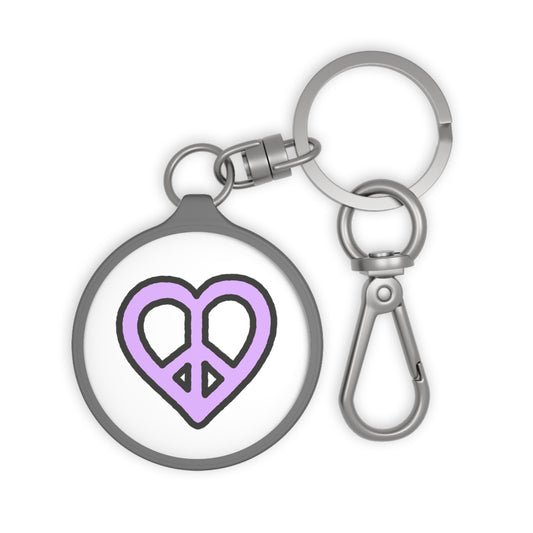 PEACE ZEICHEN HERZ Pastell Rosa Lila • Edler Luxus Schlüsselanhänger mit Karabiner für Frauen & Männer