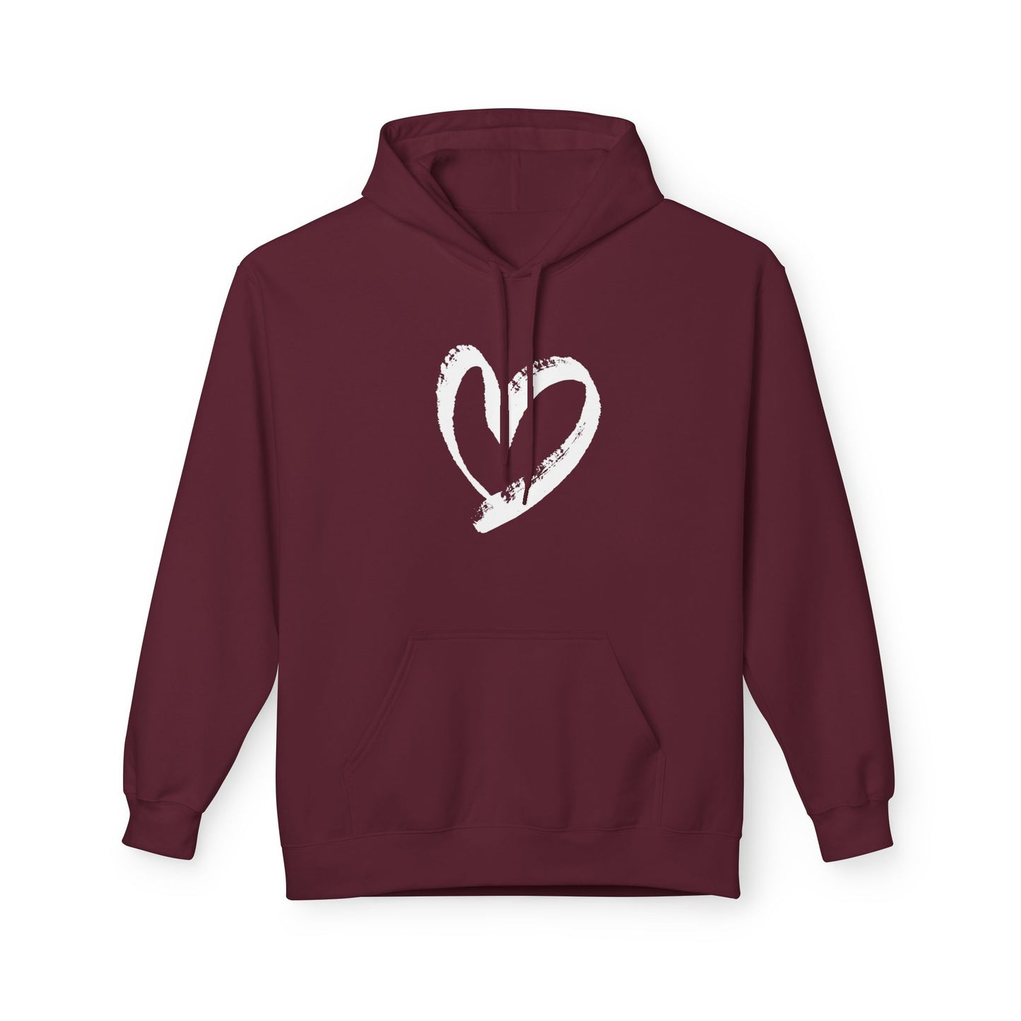 HERZ HERZCHEN HANDGEZEICHNETES DESIGN BILD MOTIV • Fleece Fitness Hoodie für Damen & Herren Kuschelpullover • Baumwolle 🌿