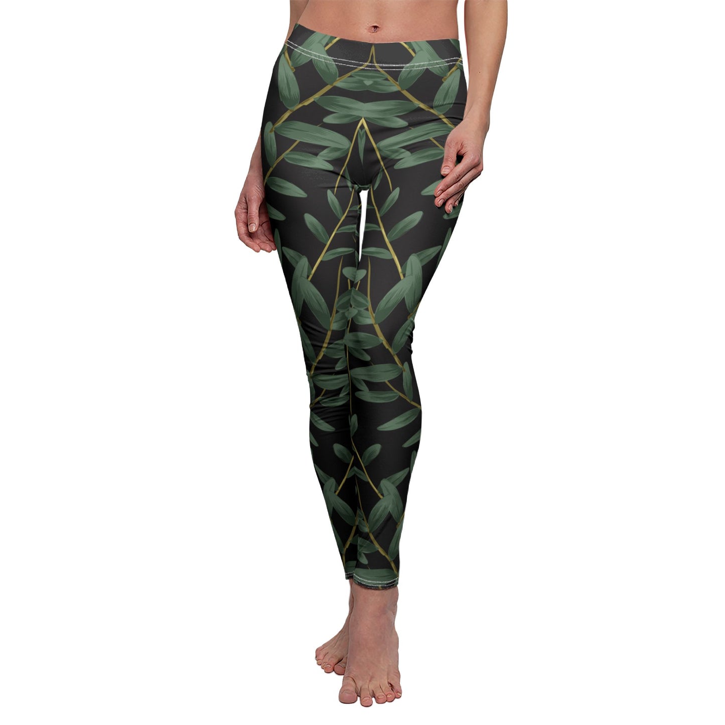 PFLANZENMOTIV DSCHUNGEL BLÄTTER Naturliebhaberin Gärtnerin • Damen-Leggings mit Print Aufdruck • Beste Leggings für Sport & Alltag