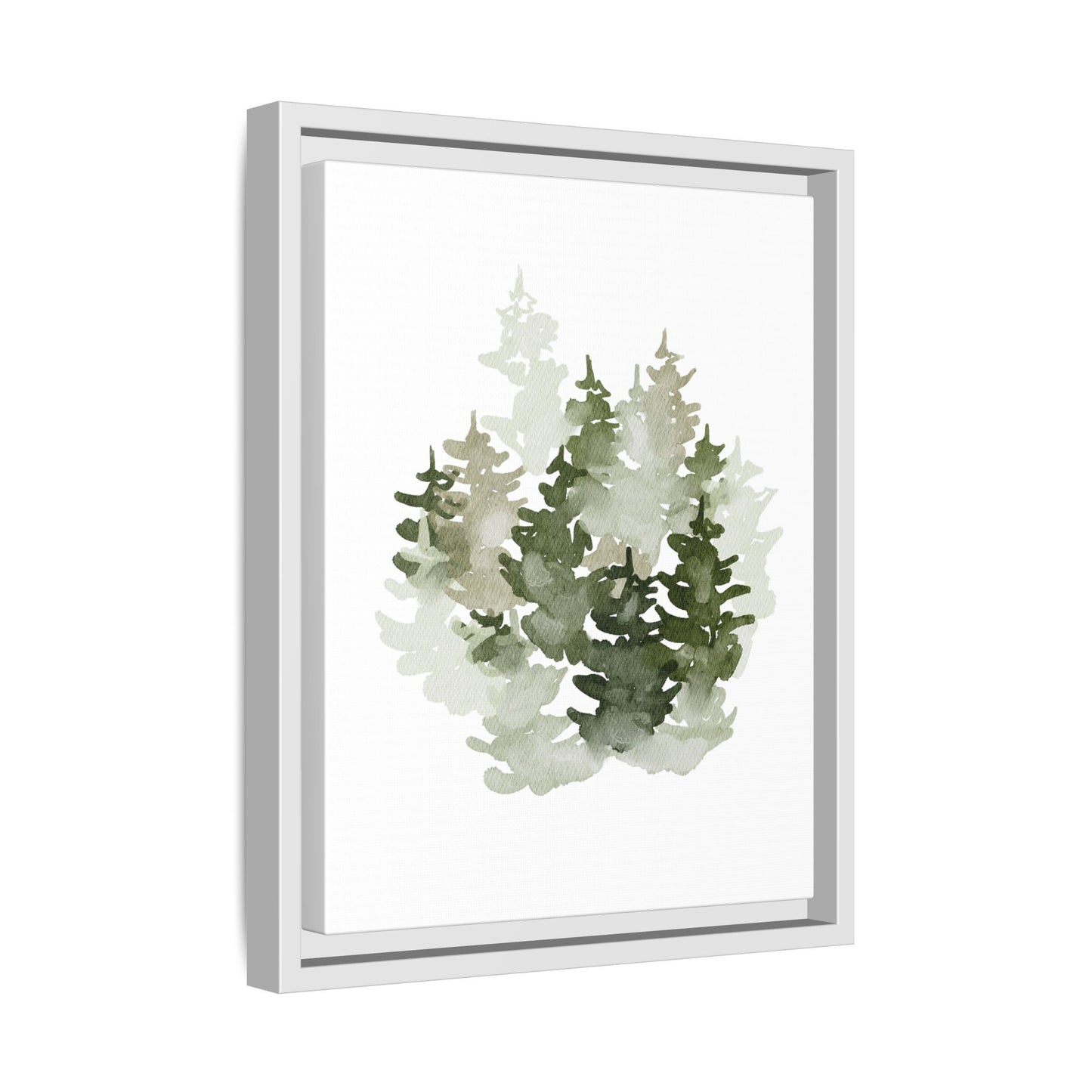 Wald Aquarell Zeichnung • Naturmotiv Gerahmte Leinwand  Schwarz Weiss er Holzrahmen • Framed (Multi-color)