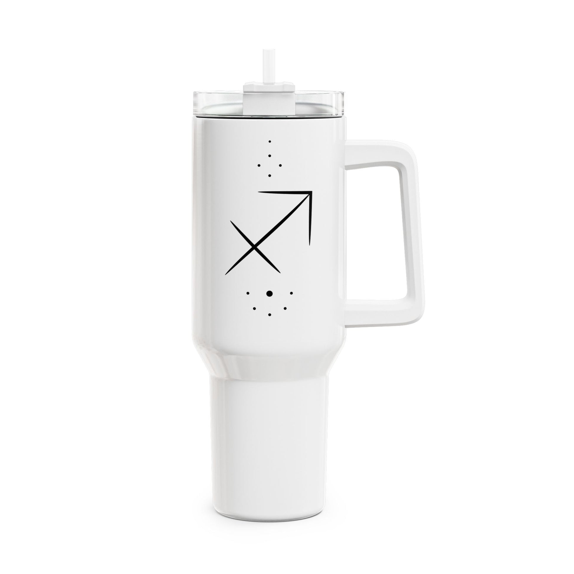 SCHÜTZE SAGGITARIUS SYMBOL STERZEICHEN • Tumbler mit Henkel & Strohhalm • XXL Reisebecher 1,2L - YOGA SANTA