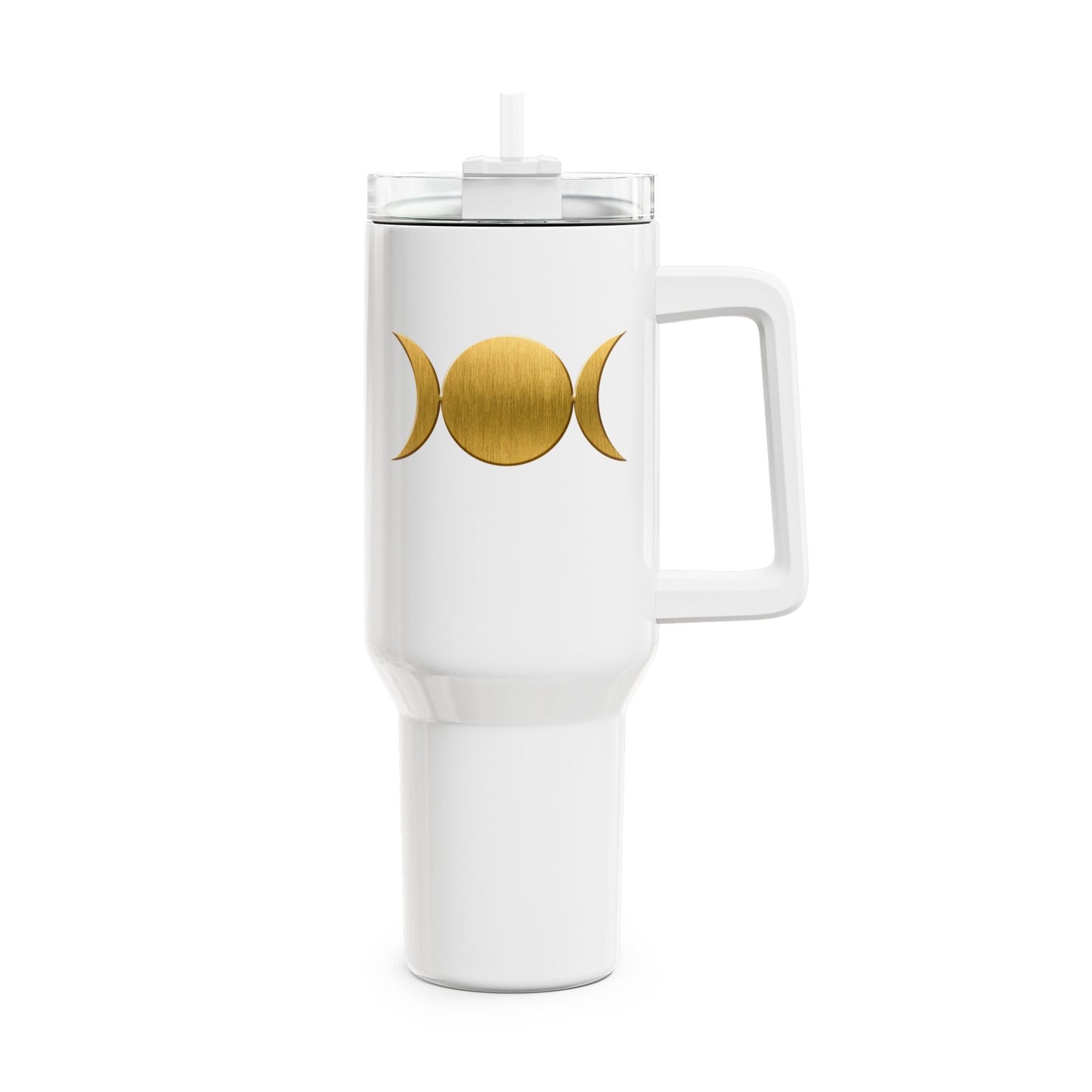 SONNE MOND - MONDPHASEN, MONDZYKLUS • Tumbler mit Henkel & Strohhalm • XXL Reisebecher 1,2L