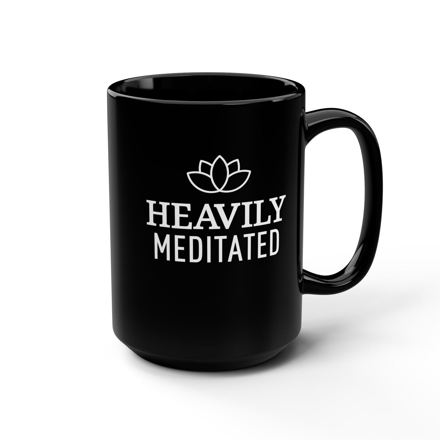HEAVILY MEDITATED - YOGA SPRUCH HUMOR • 440ml XXL Kaffeebecher