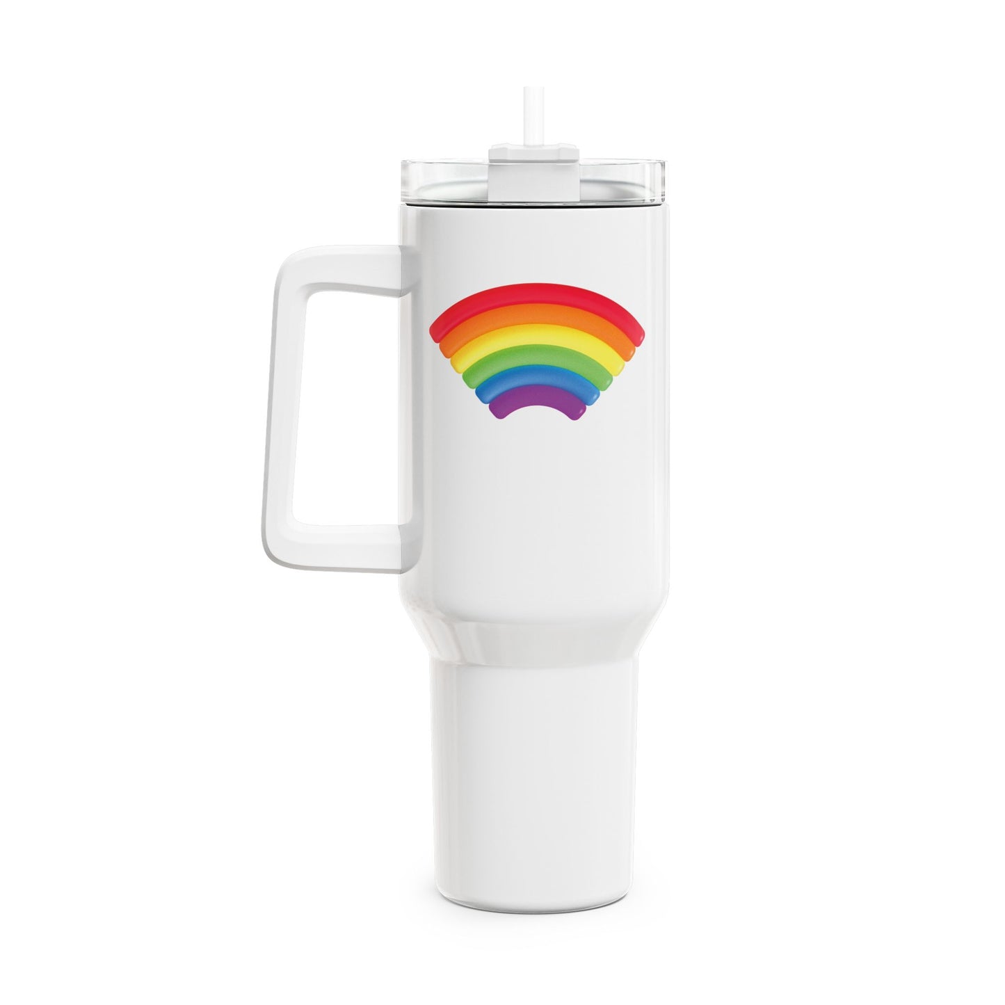 REGENBOGEN LGBTQ • Tumbler mit Henkel & Strohhalm • XXL Reisebecher 1,2L