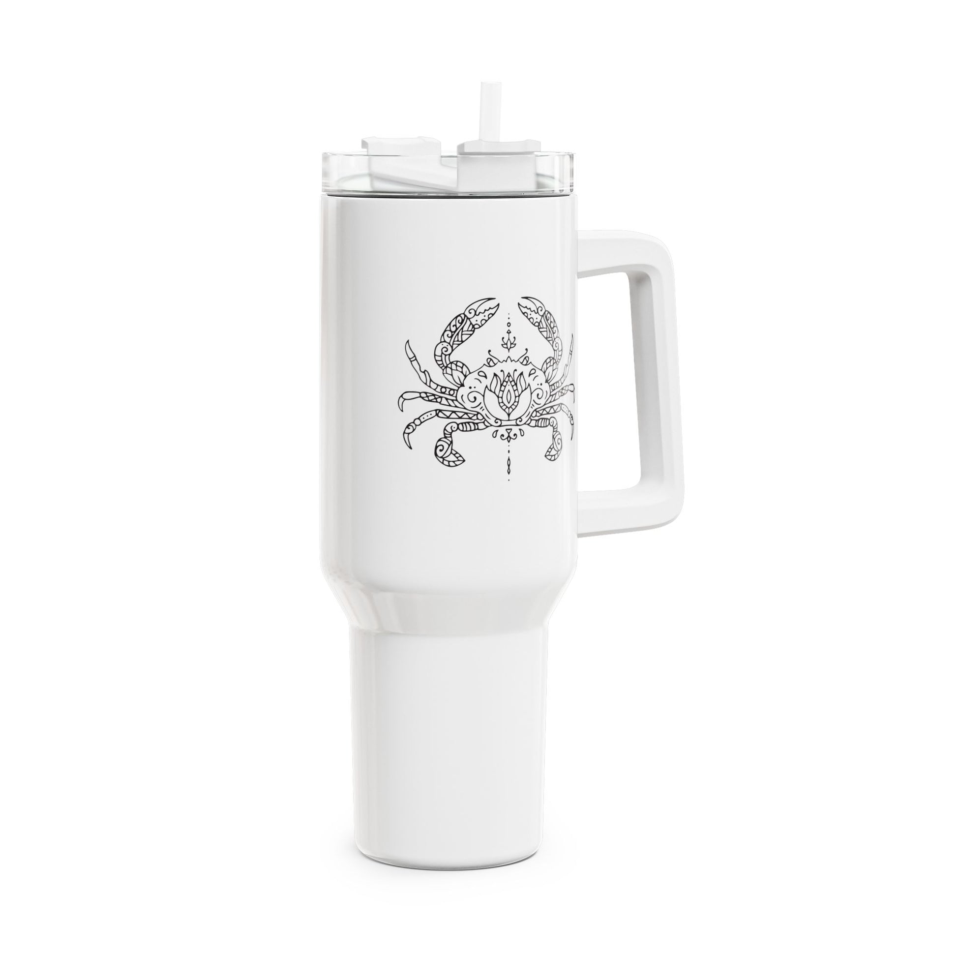 KREBSTIER STERNZEICHEN TIERMOTIV • Tumbler mit Henkel & Strohhalm • XXL Reisebecher 1,2L - YOGA SANTA