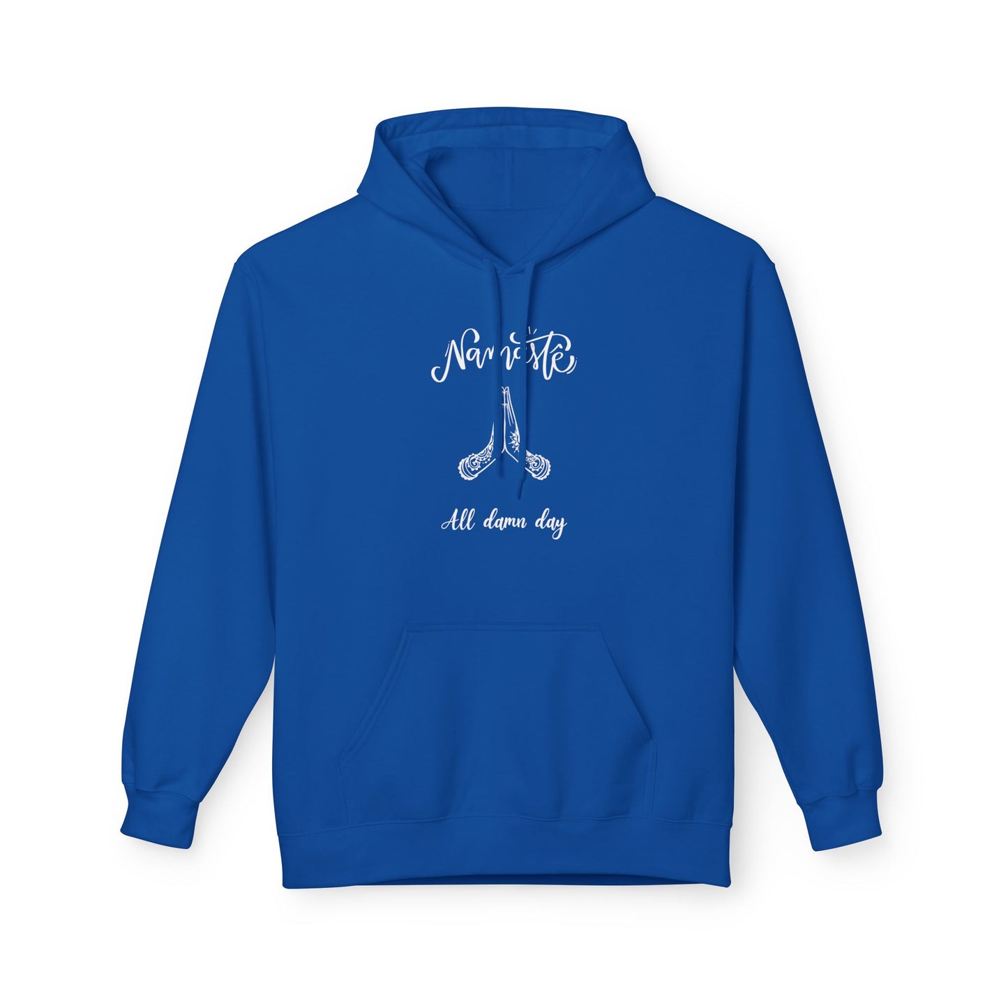 NAMASTE ALL DAMN DAY • Lustiger Yoga Spruch • Kuschelweicher Hoodie für Damen & Herren • Baumwolle 🌿