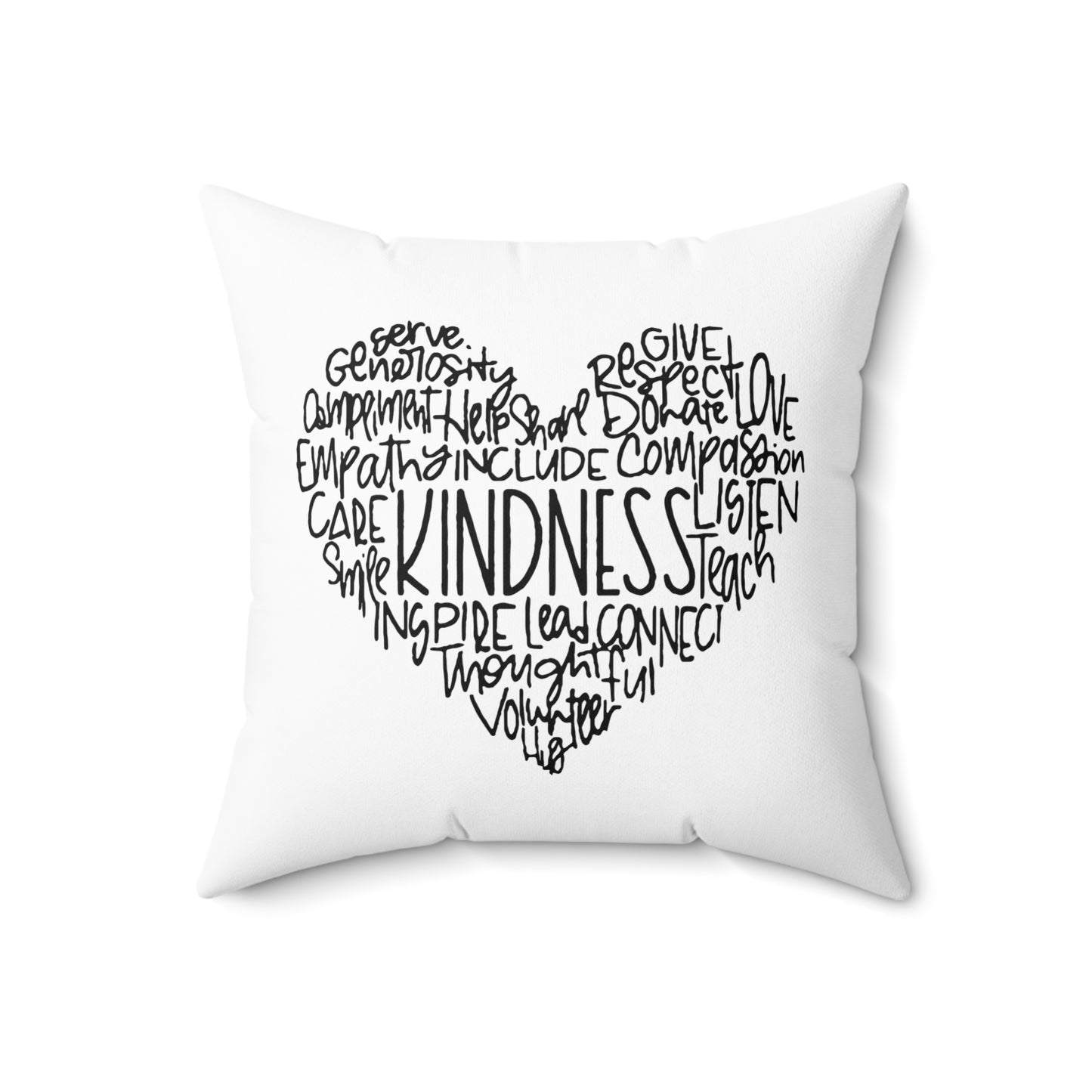 KINDNESS • Liebesbeweis Geschenk, LOVE Liebesbotschaft• Deko Kissen mit Reißverschluss Quadratisch Schwarz - YOGA SANTA