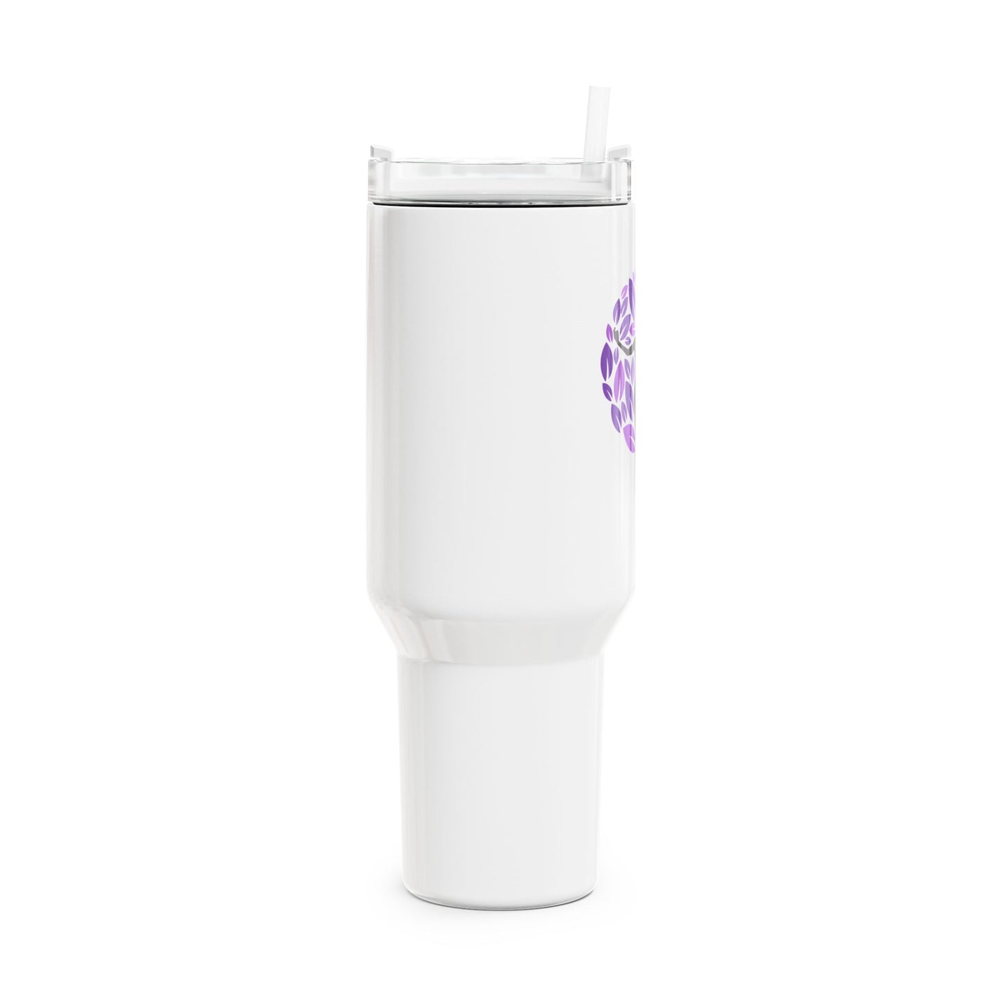 BAUM YOGA POSE LILA BLÄTTER MOND • Tumbler mit Henkel & Strohhalm • XXL Reisebecher 1,2L - YOGA SANTA