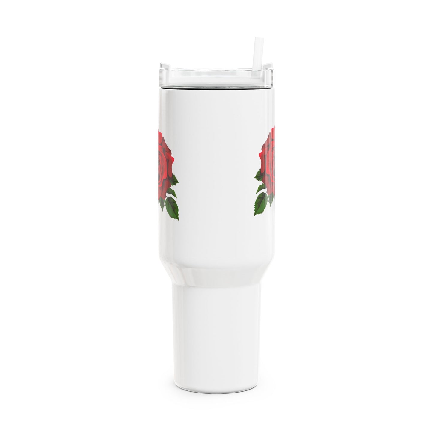 ROSEN BILD ROSENBLÜTE ZEICHNUNG • Tumbler mit Henkel & Strohhalm • XXL Reisebecher 1,2L