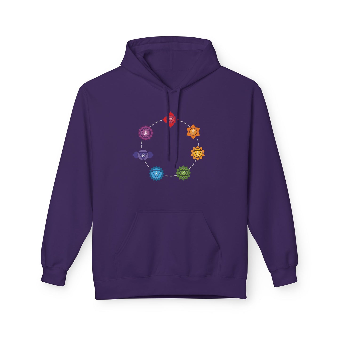 CHAKREN SYMBOLE in FLORALE BLUMEN • Spiritueller Hoodie für Meditation, für Damen & Herren • Baumwolle 🌿