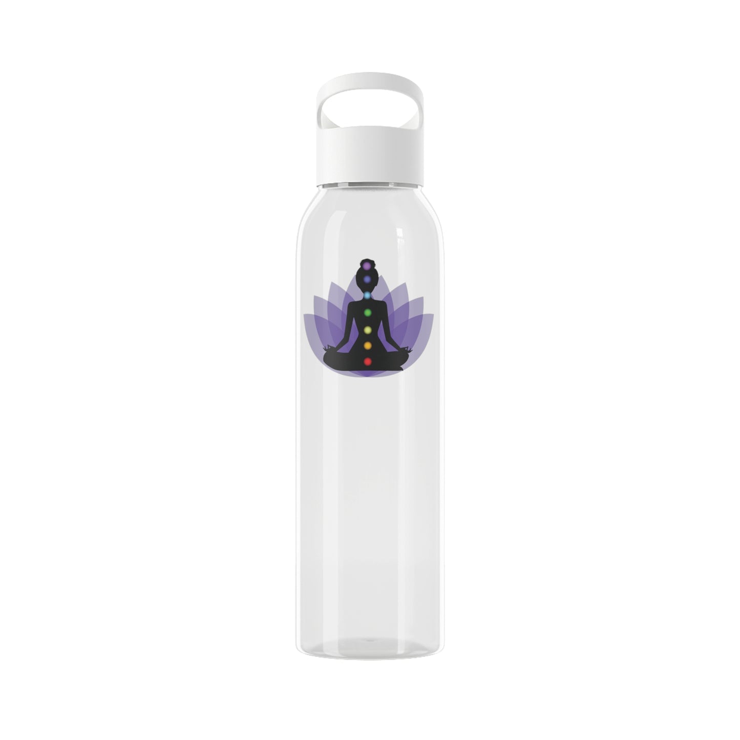 7 CHAKREN YOGI LOTUSBLÜTE LILA BLUME VIOLET • TRITAN Wasserflasche Sky 650 ml