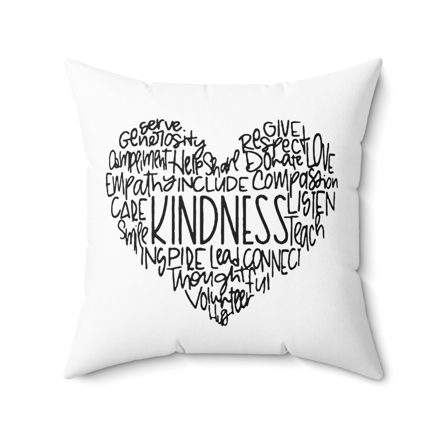 KINDNESS • Liebesbeweis Geschenk, LOVE Liebesbotschaft• Deko Kissen mit Reißverschluss Quadratisch Schwarz - YOGA SANTA