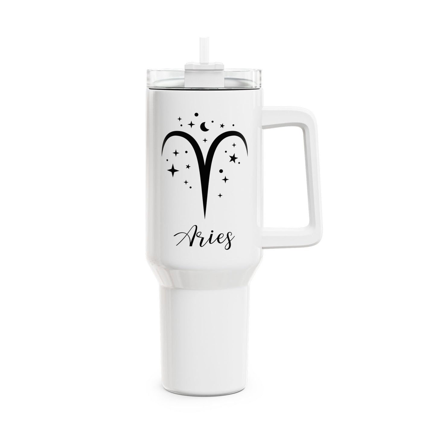 WIDDER ARIES SYMBOL Sterne Zeichen Tierkreiszeichen • Tumbler mit Henkel & Strohhalm • XXL Reisebecher 1,2L - YOGA SANTA
