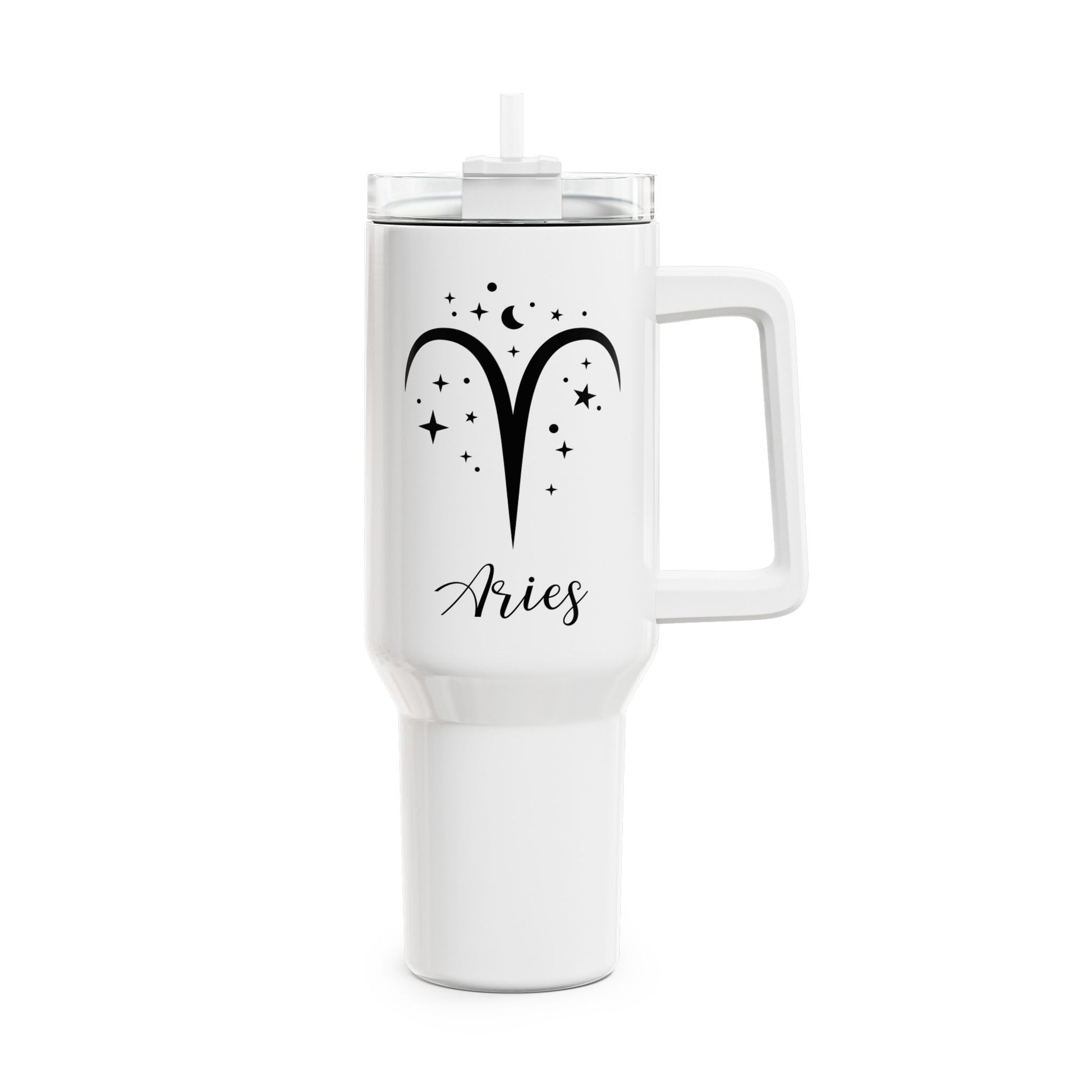 WIDDER ARIES SYMBOL Sterne Zeichen Tierkreiszeichen • Tumbler mit Henkel & Strohhalm • XXL Reisebecher 1,2L - YOGA SANTA