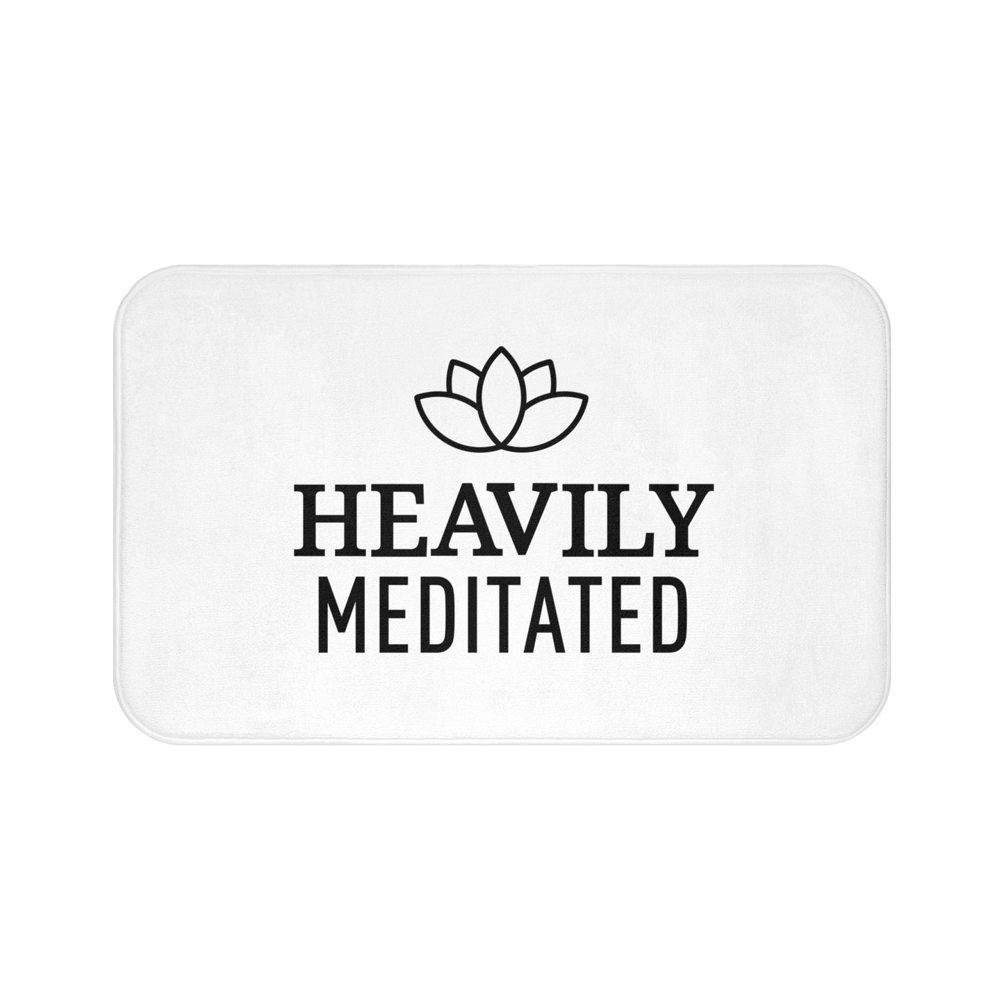 HEAVILY MEDITATED • YOGA MOTIV Badvorleger Weiß / Fussmatte / Badteppich EXTRA Weich • 53 x 86 cm - YOGA SANTA