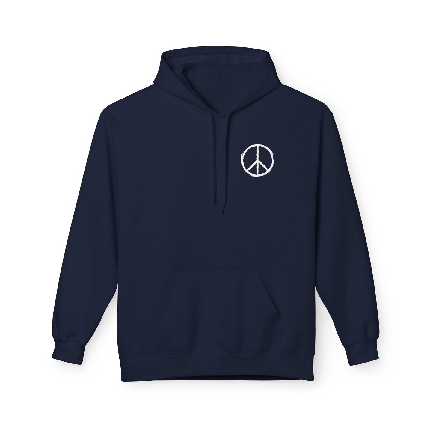 PEACE ZEICHEN HANDGEZEICHNET MINIMALISTISCHES DESIGN • Fleece Hoodie für Damen & Herren • Baumwolle 🌿