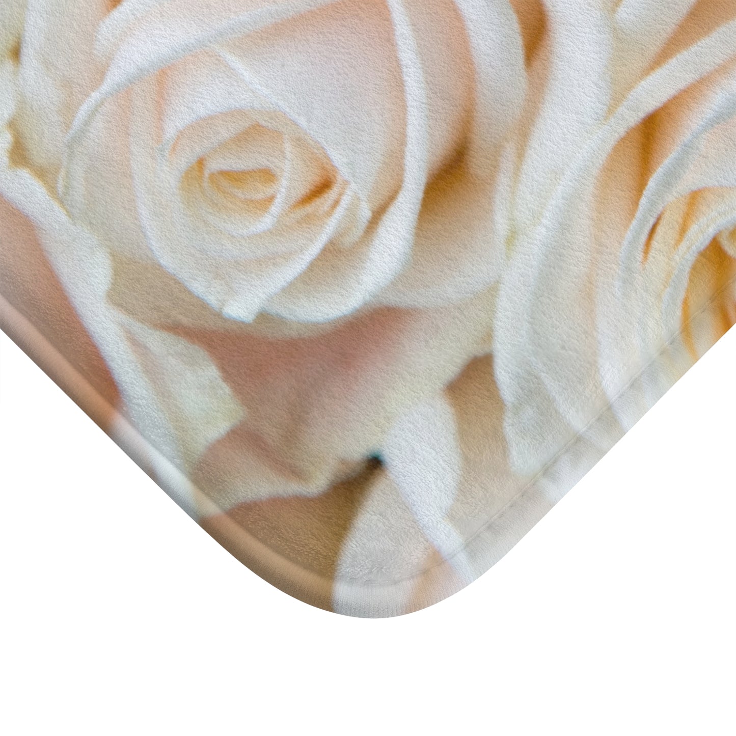 WEISSE ROSEN • Liebesbeweis Geschenk, LOVE Liebesbotschaft ❤️ • Badvorleger / Fussmatte / Badteppich EXTRA Weich • 43 x 61 cm & 53 x 86 cm